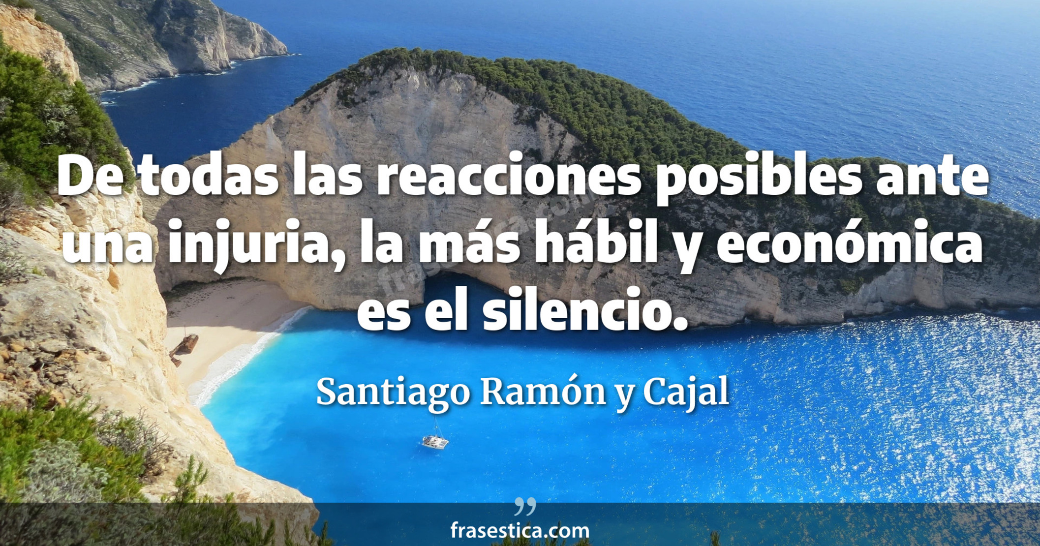 De todas las reacciones posibles ante una injuria, la más hábil y económica es el silencio. - Santiago Ramón y Cajal