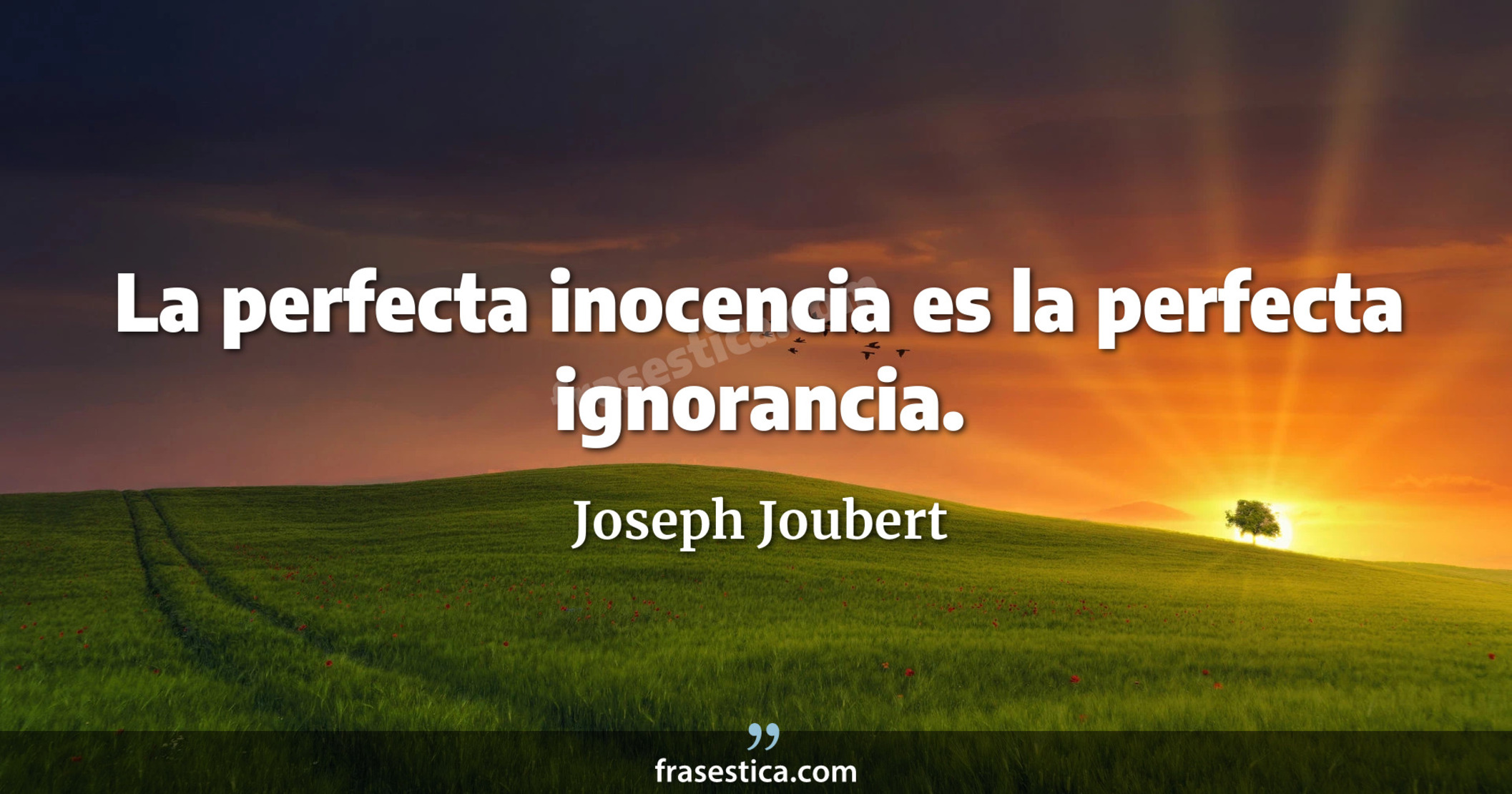 La perfecta inocencia es la perfecta ignorancia. - Joseph Joubert