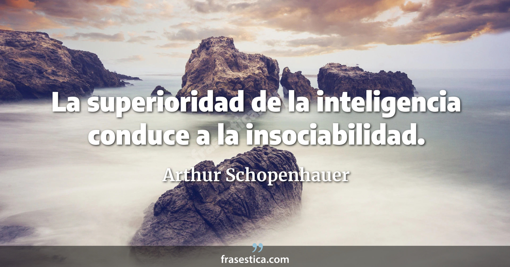 La superioridad de la inteligencia conduce a la insociabilidad. - Arthur Schopenhauer