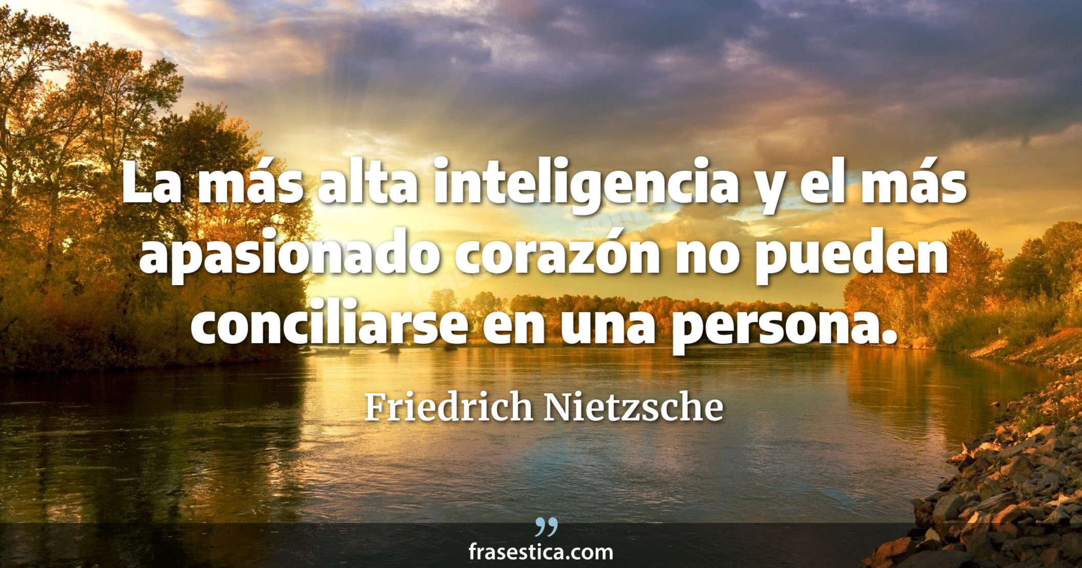 La más alta inteligencia y el más apasionado corazón no pueden conciliarse en una persona. - Friedrich Nietzsche