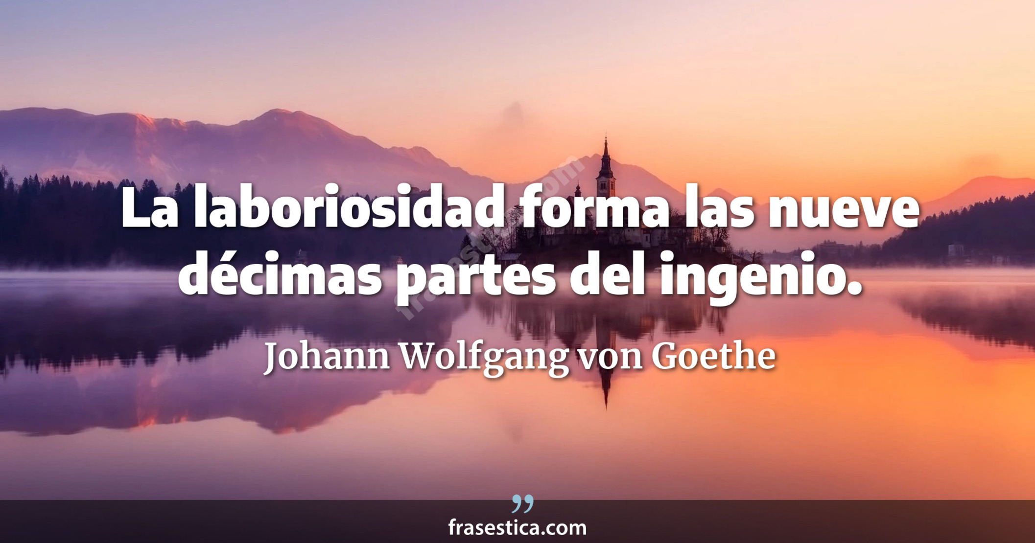La laboriosidad forma las nueve décimas partes del ingenio. - Johann Wolfgang von Goethe