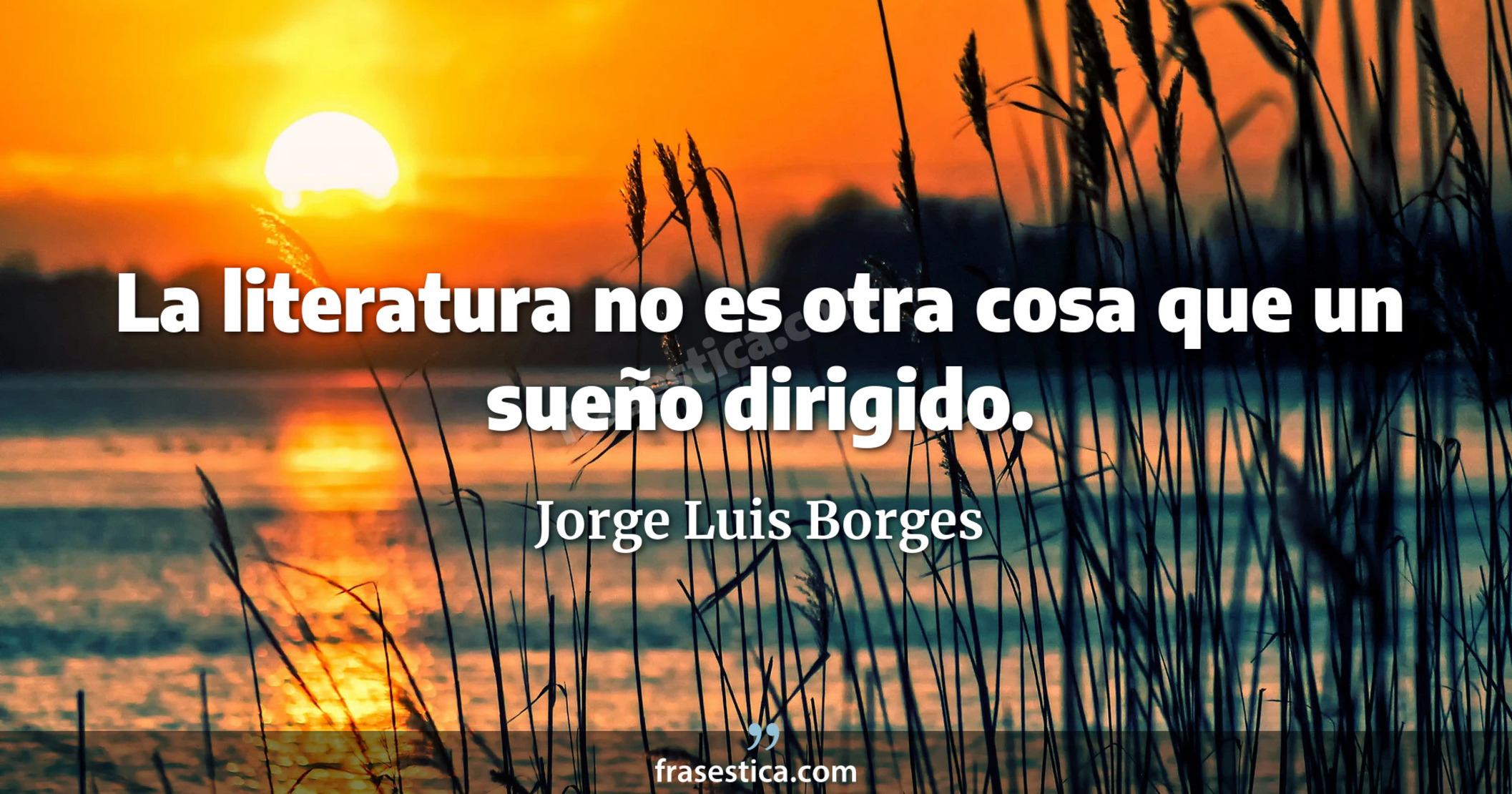 La literatura no es otra cosa que un sueño dirigido. - Jorge Luis Borges