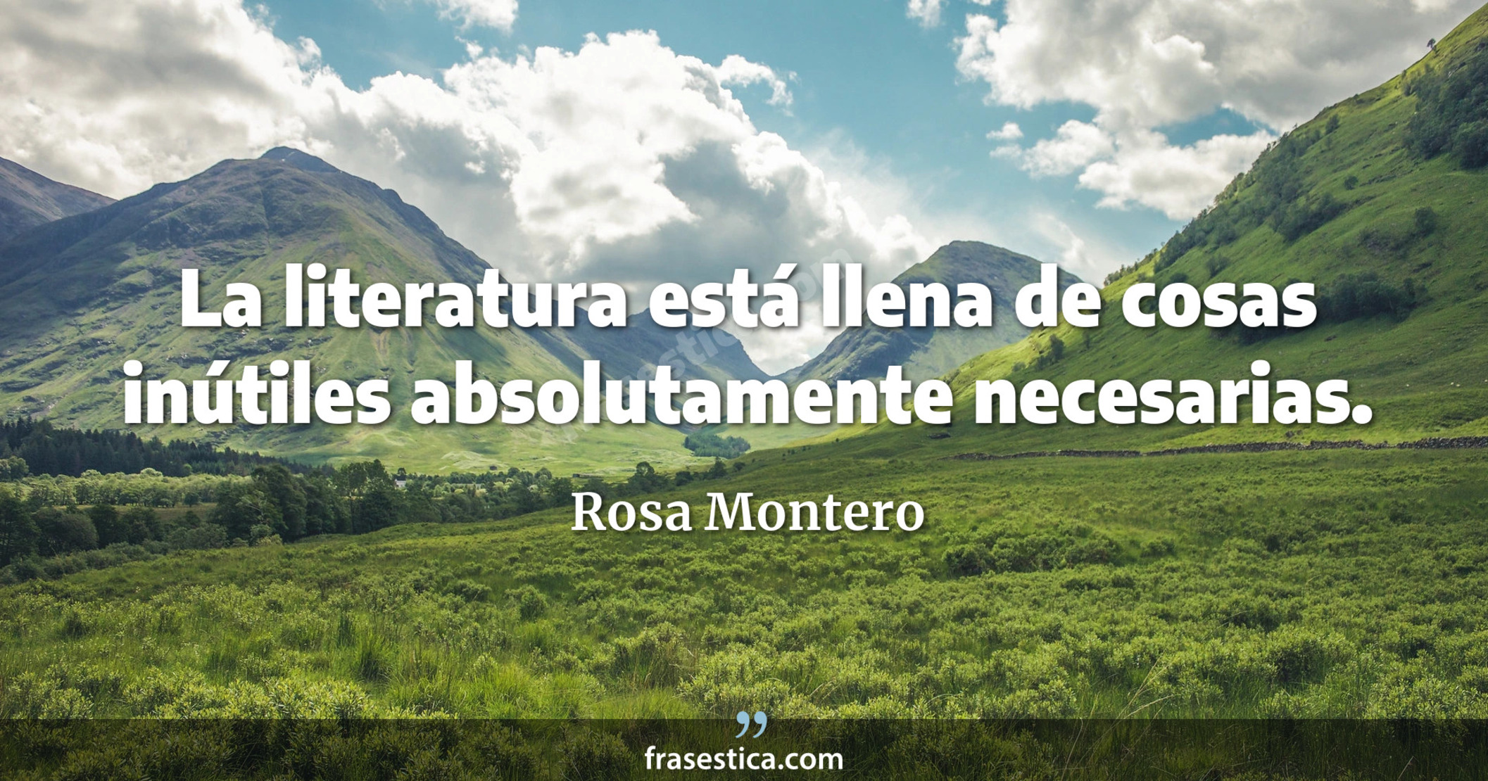 La literatura está llena de cosas inútiles absolutamente necesarias. - Rosa Montero