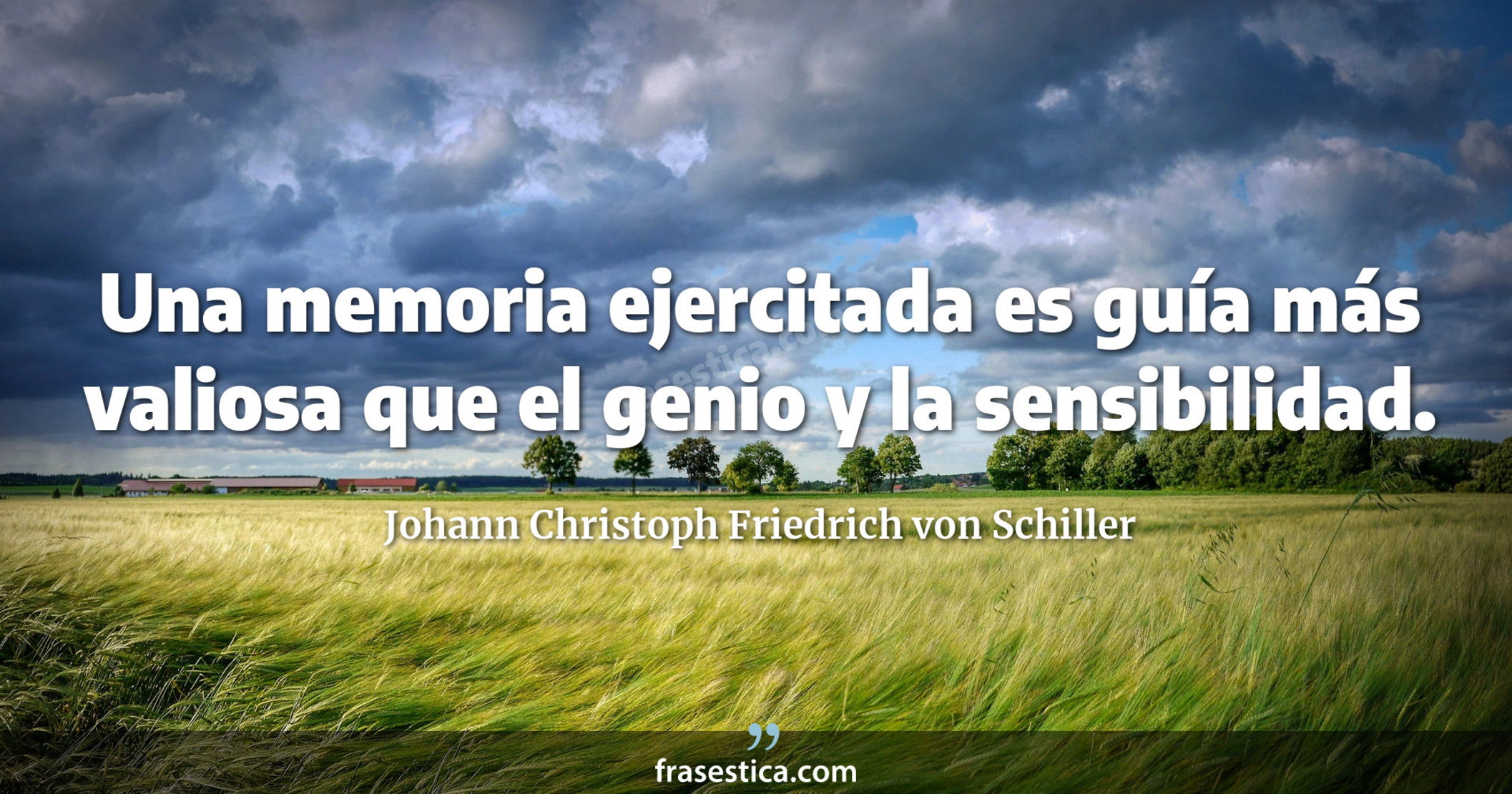Una memoria ejercitada es guía más valiosa que el genio y la sensibilidad. - Johann Christoph Friedrich von Schiller