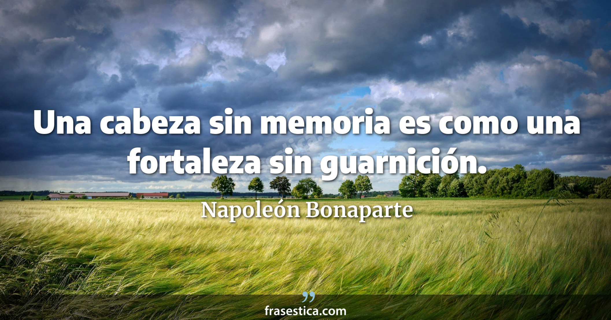 Una cabeza sin memoria es como una fortaleza sin guarnición. - Napoleón Bonaparte