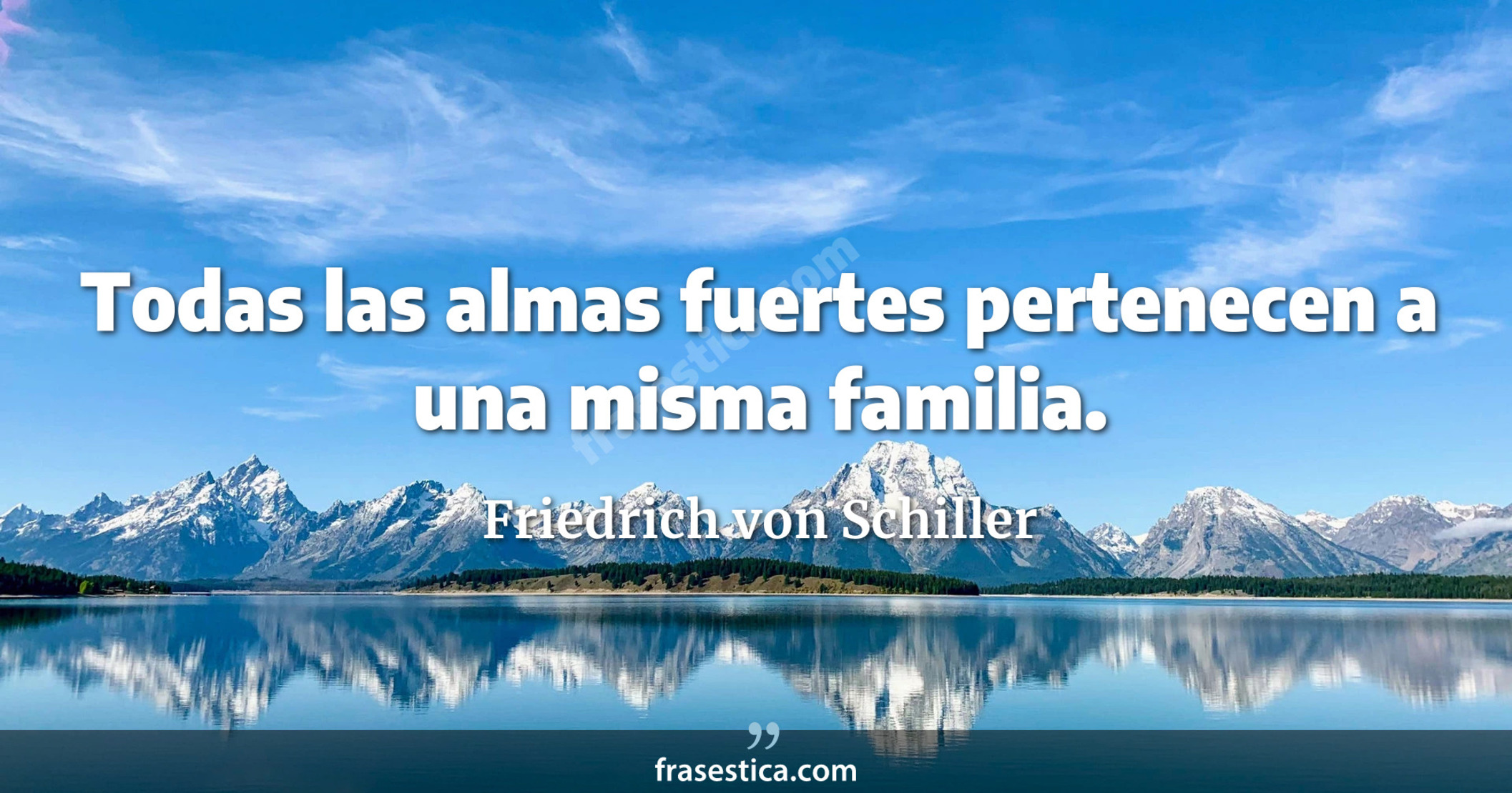 Todas las almas fuertes pertenecen a una misma familia. - Friedrich von Schiller
