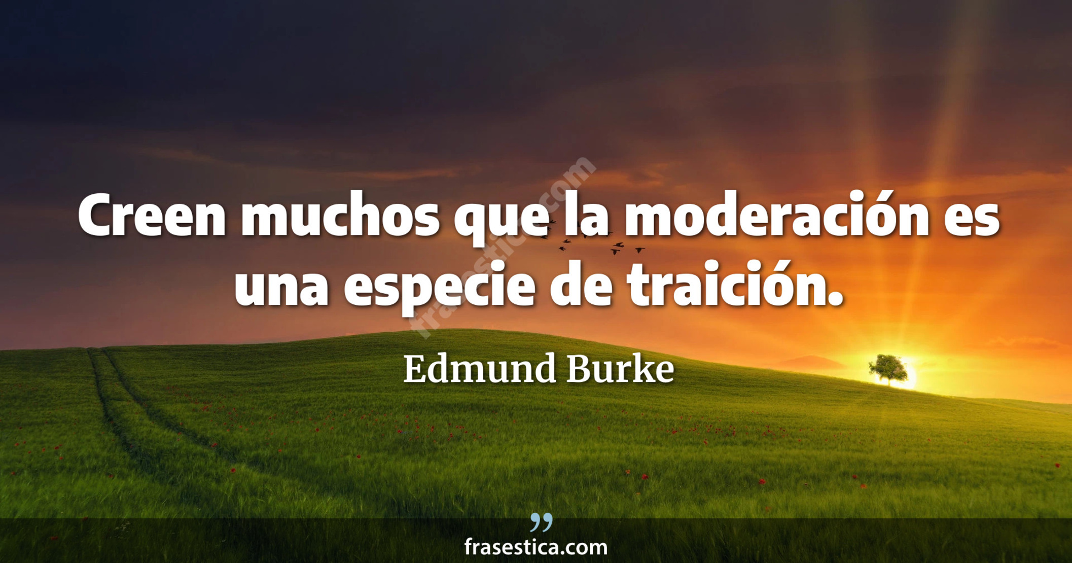 Creen muchos que la moderación es una especie de traición. - Edmund Burke