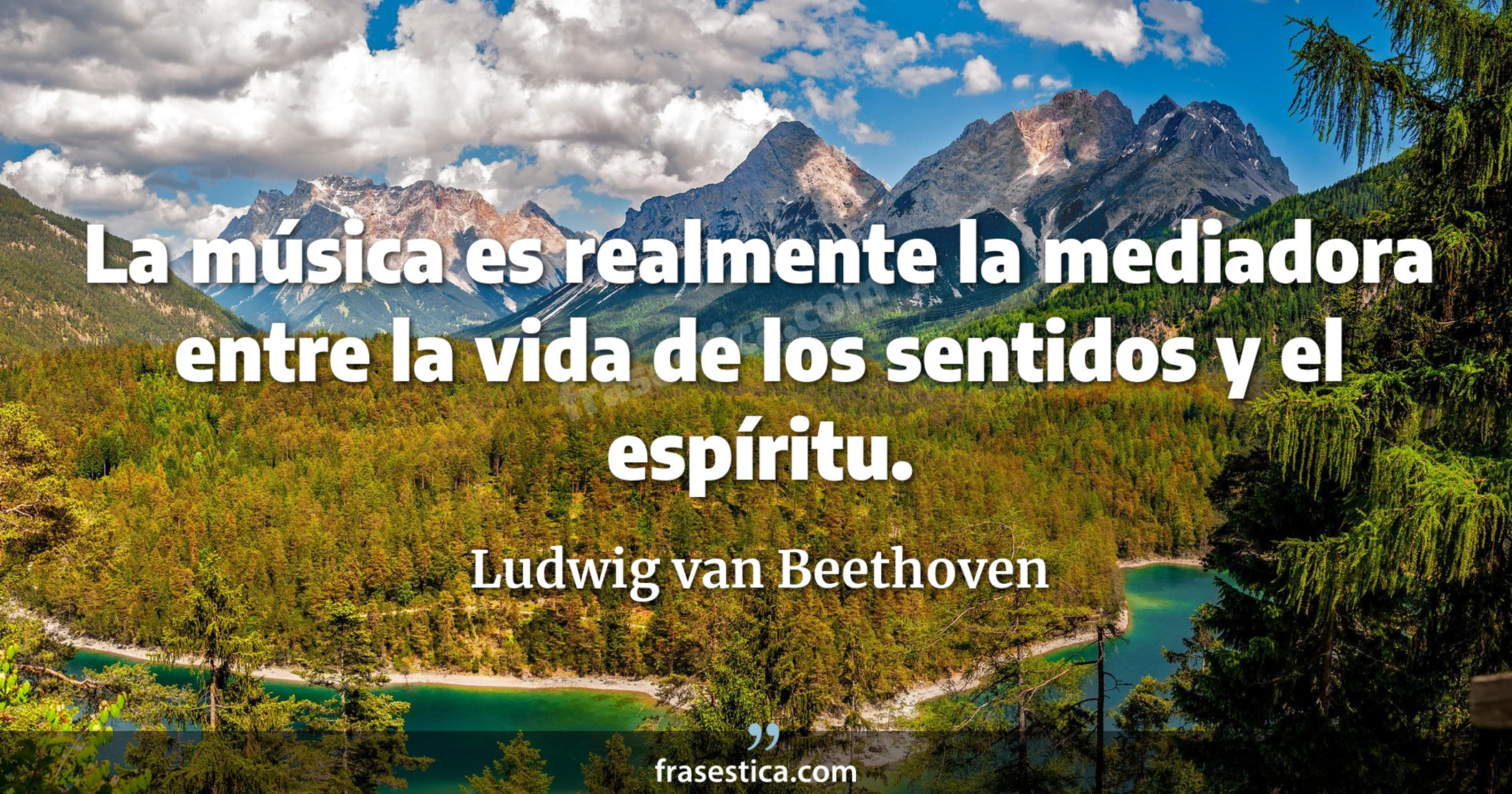 La música es realmente la mediadora entre la vida de los sentidos y el espíritu. - Ludwig van Beethoven