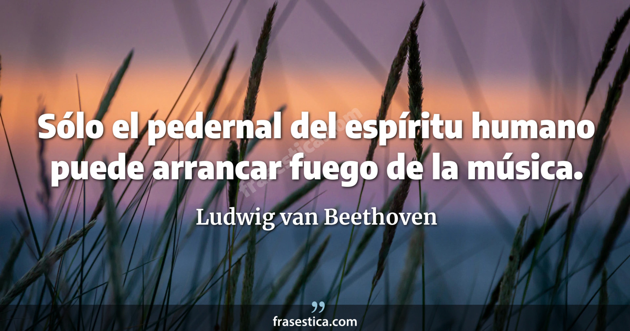 Sólo el pedernal del espíritu humano puede arrancar fuego de la música. - Ludwig van Beethoven
