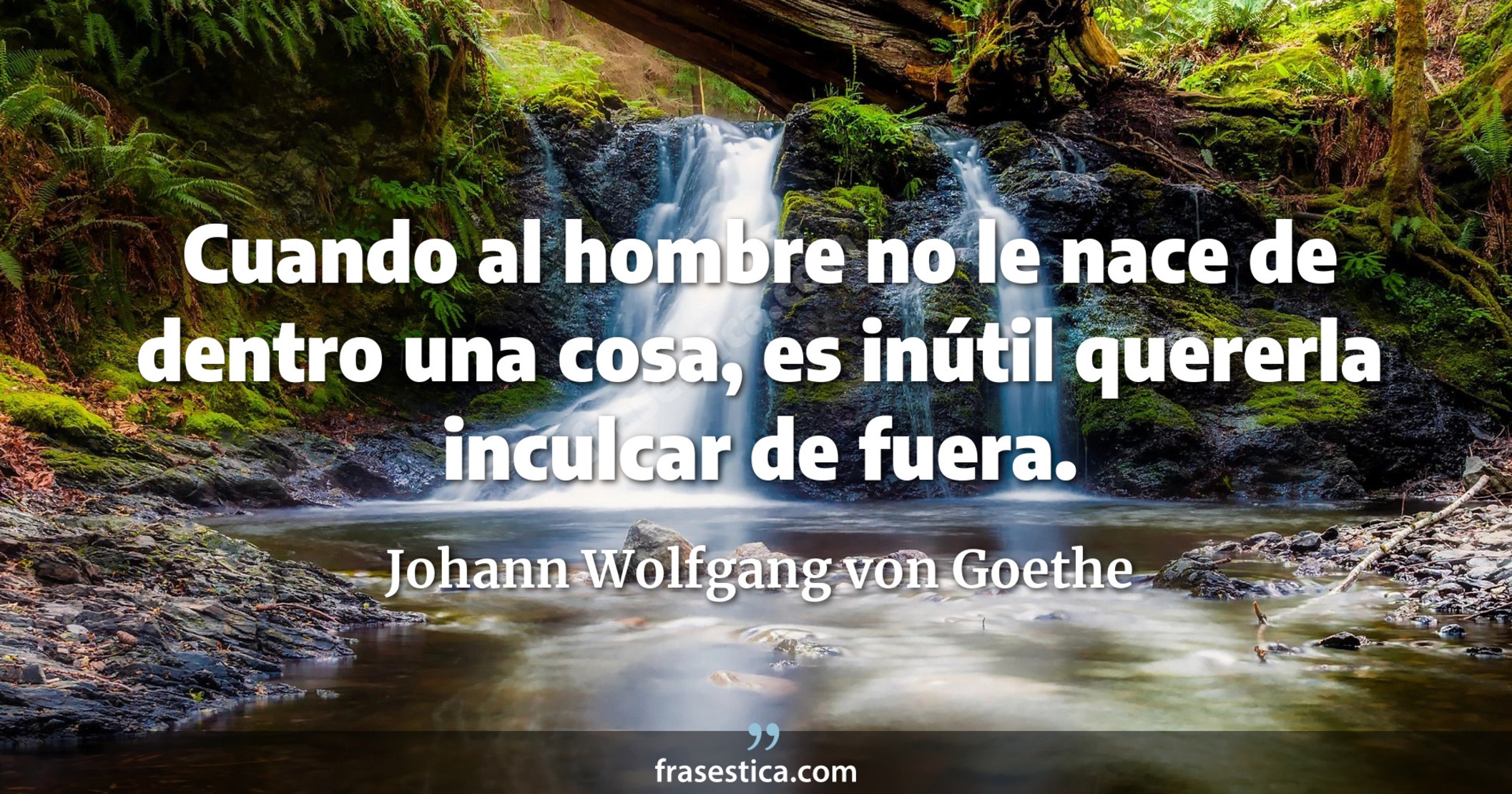 Cuando al hombre no le nace de dentro una cosa, es inútil quererla inculcar de fuera. - Johann Wolfgang von Goethe