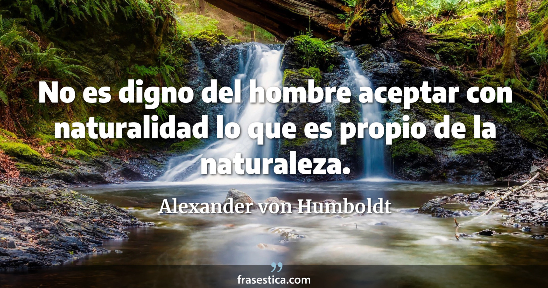 No es digno del hombre aceptar con naturalidad lo que es propio de la naturaleza. - Alexander von Humboldt
