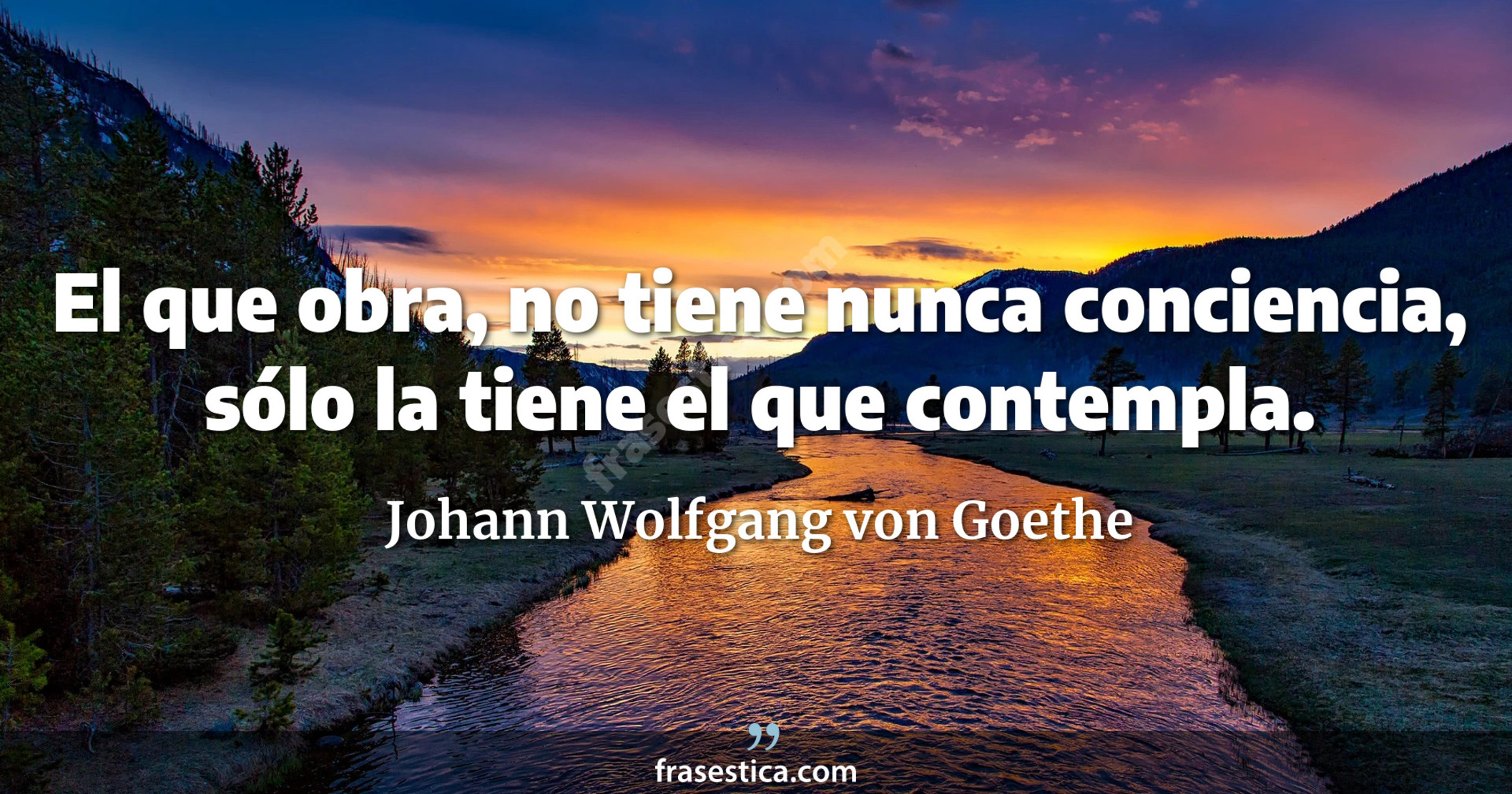 El que obra, no tiene nunca conciencia, sólo la tiene el que contempla. - Johann Wolfgang von Goethe