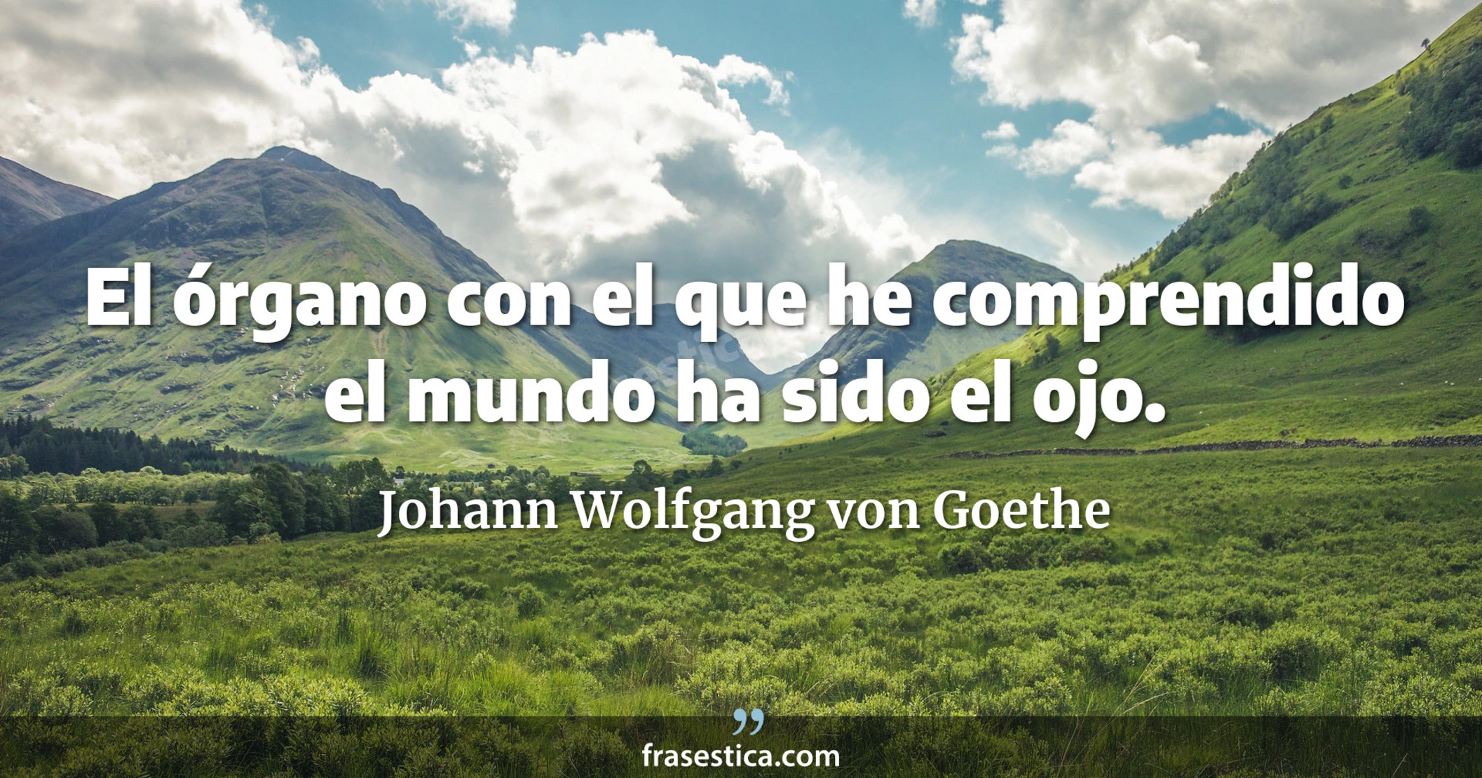 El órgano con el que he comprendido el mundo ha sido el ojo. - Johann Wolfgang von Goethe