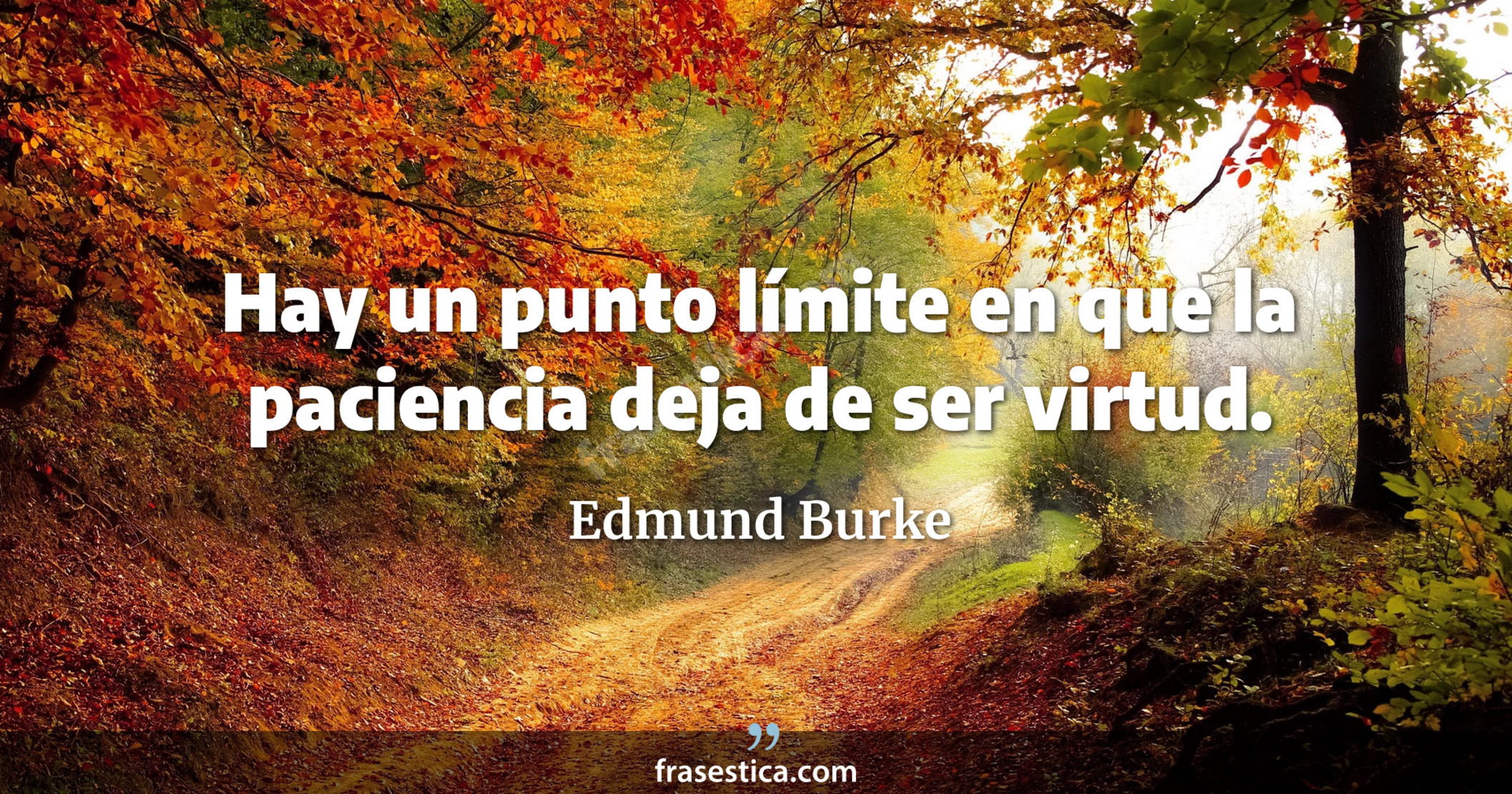 Hay un punto límite en que la paciencia deja de ser virtud. - Edmund Burke