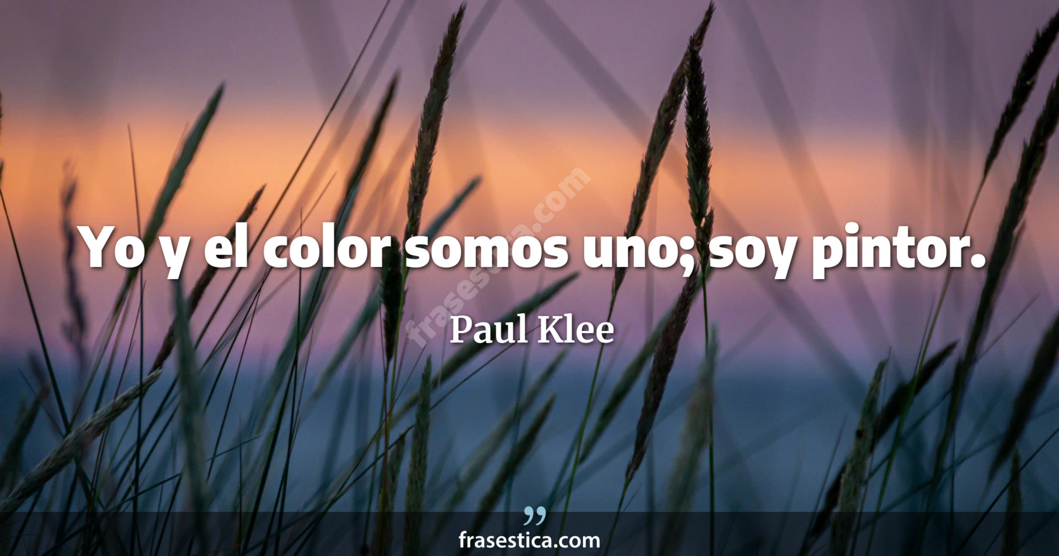 Yo y el color somos uno; soy pintor. - Paul Klee