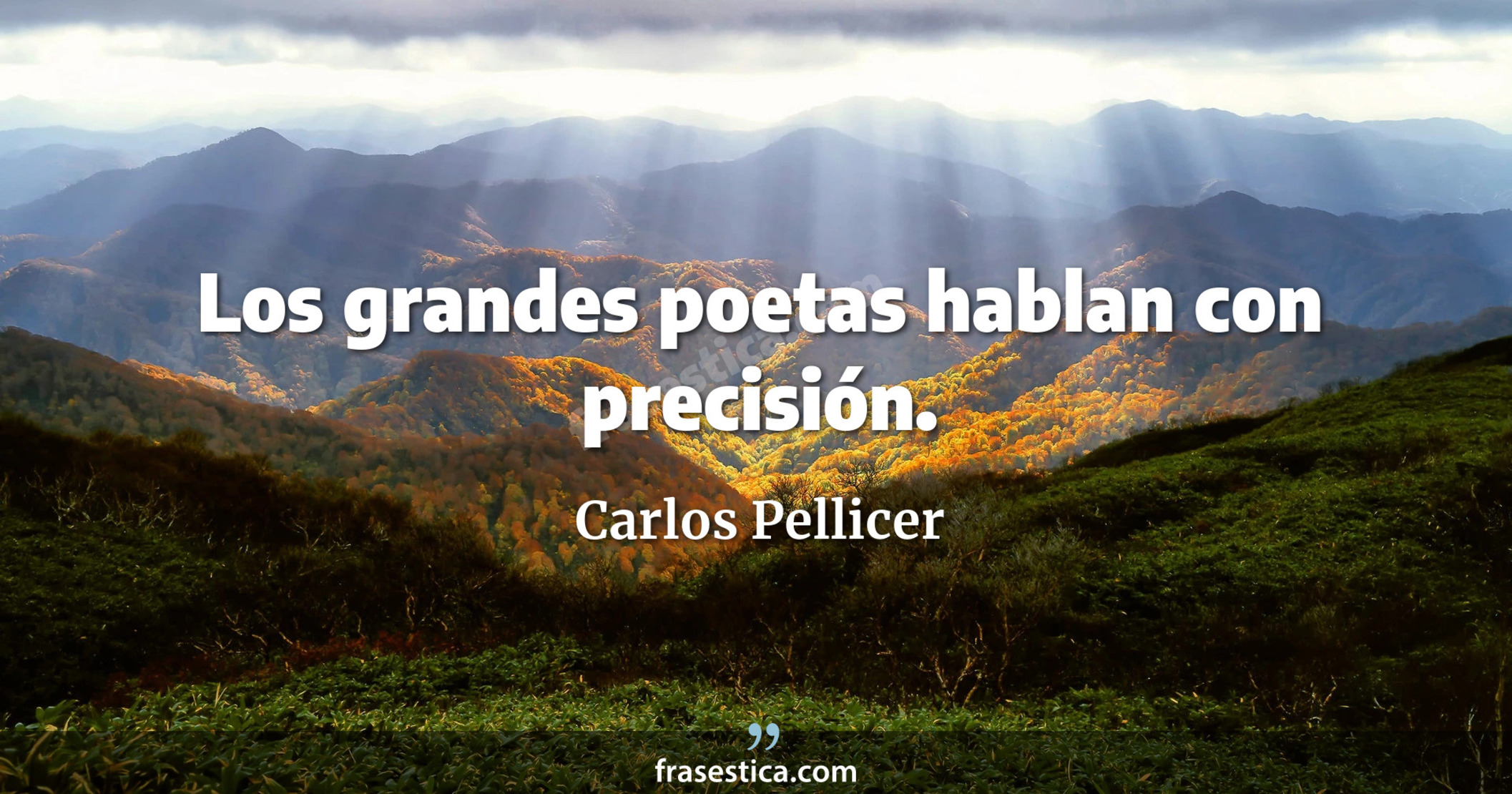Los grandes poetas hablan con precisión. - Carlos Pellicer