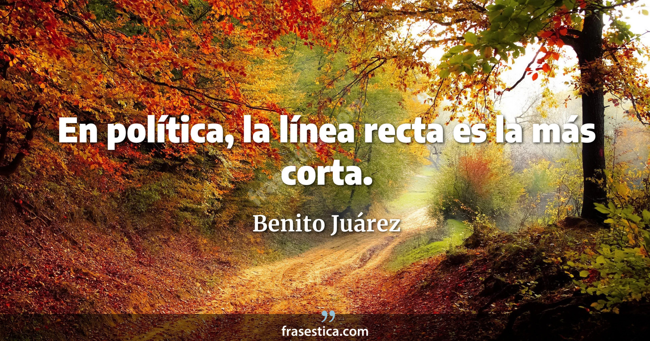 En política, la línea recta es la más corta. - Benito Juárez