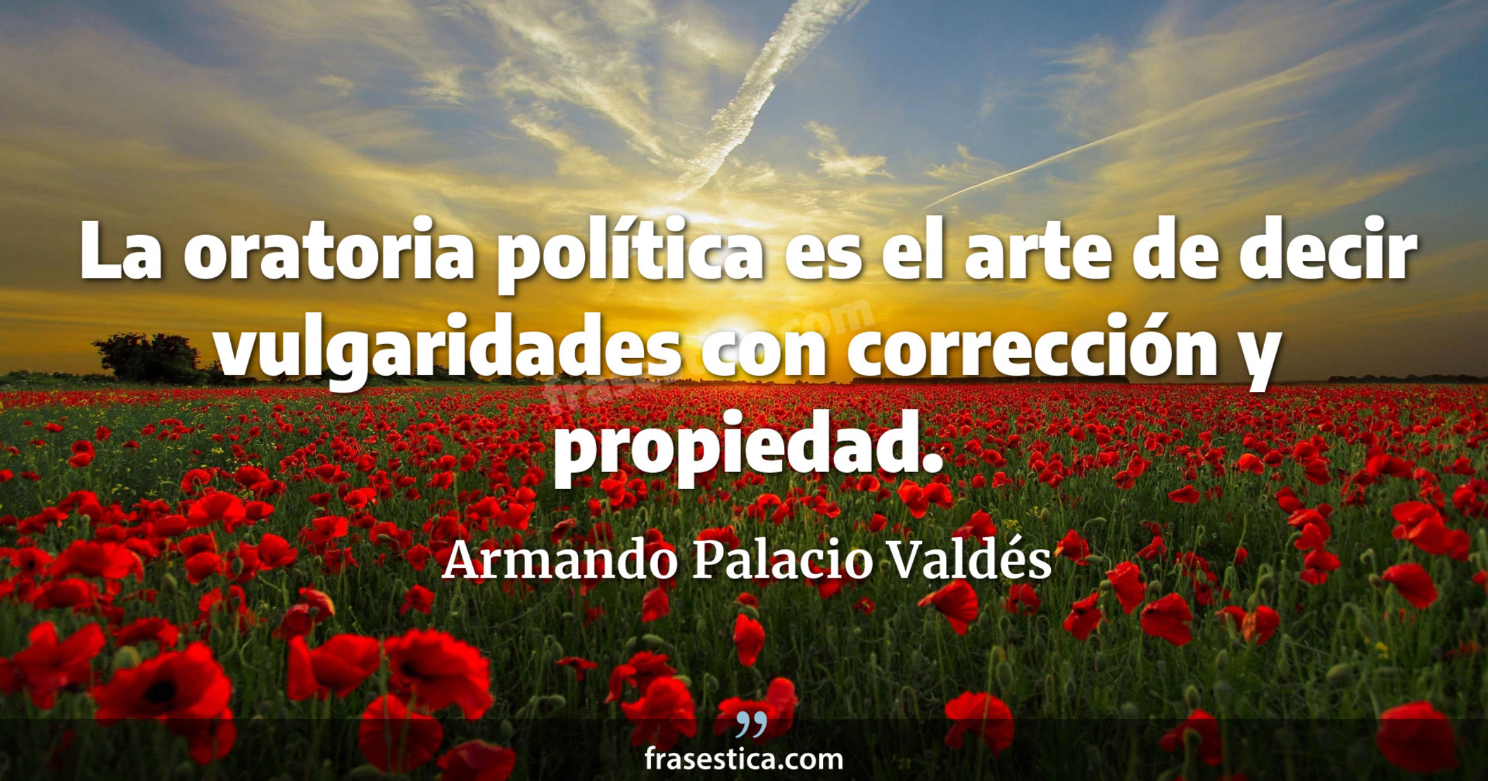 La oratoria política es el arte de decir vulgaridades con corrección y propiedad. - Armando Palacio Valdés