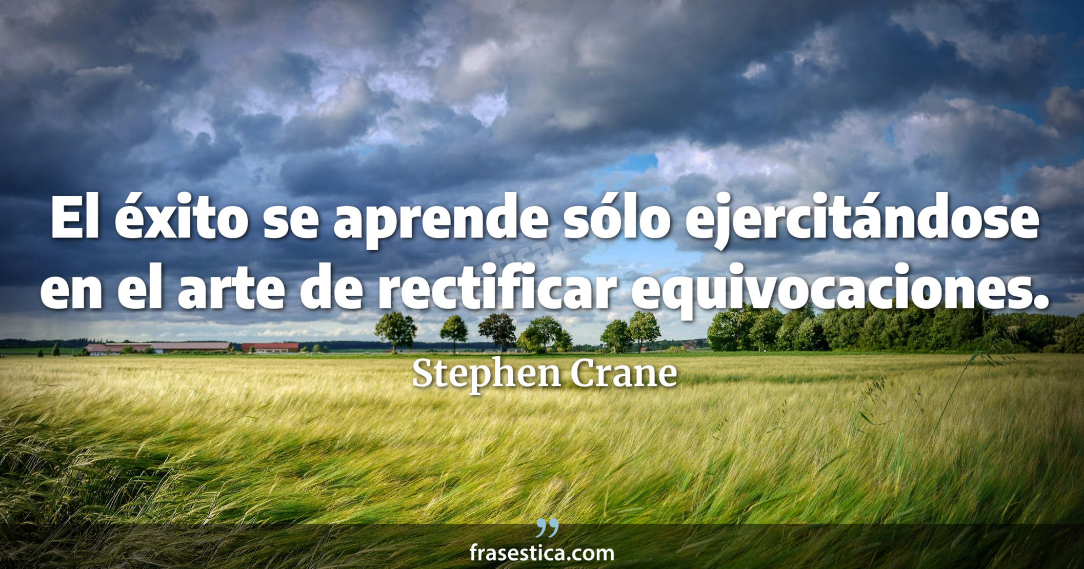 El éxito se aprende sólo ejercitándose en el arte de rectificar equivocaciones. - Stephen Crane