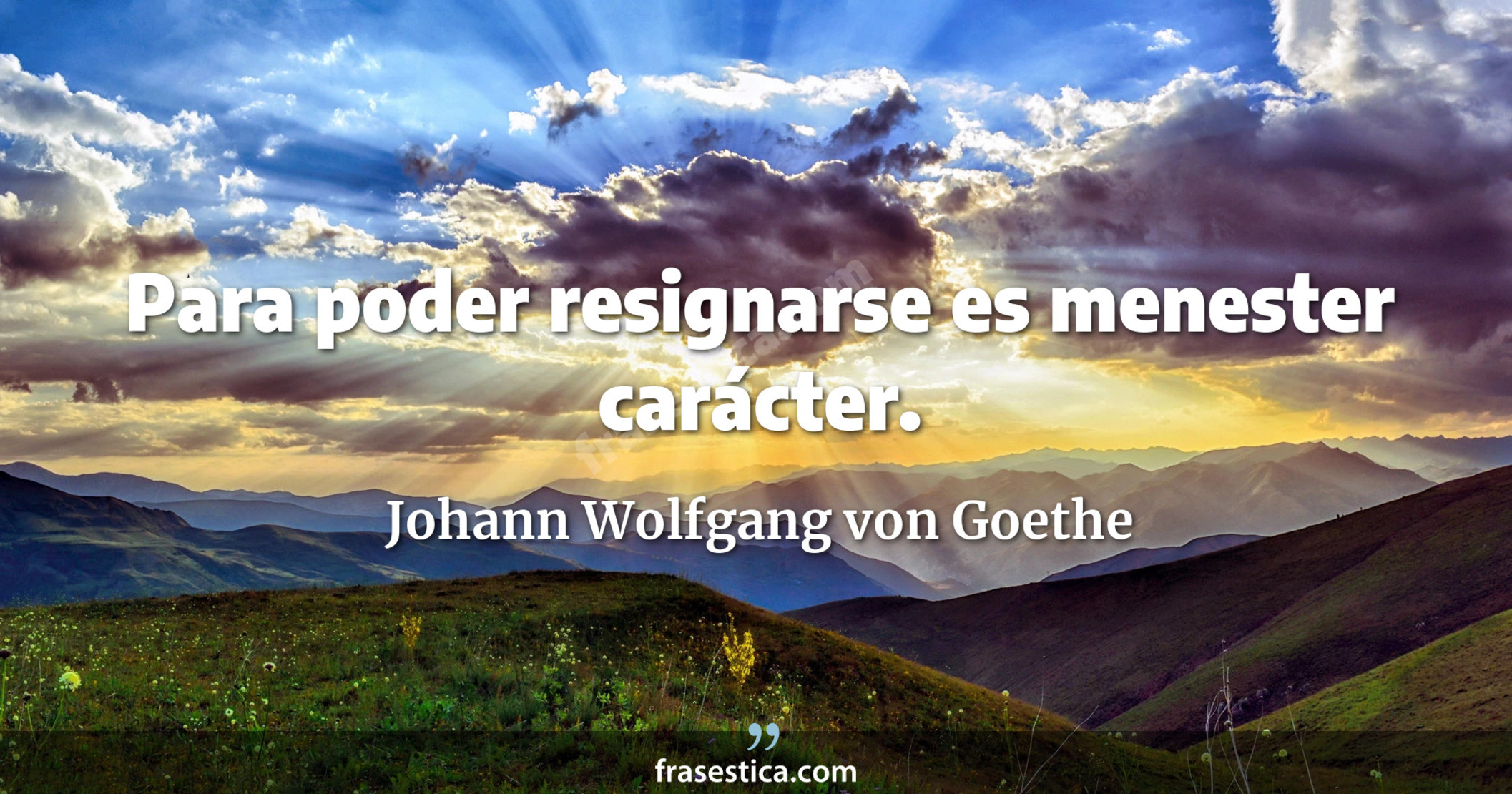 Para poder resignarse es menester carácter. - Johann Wolfgang von Goethe