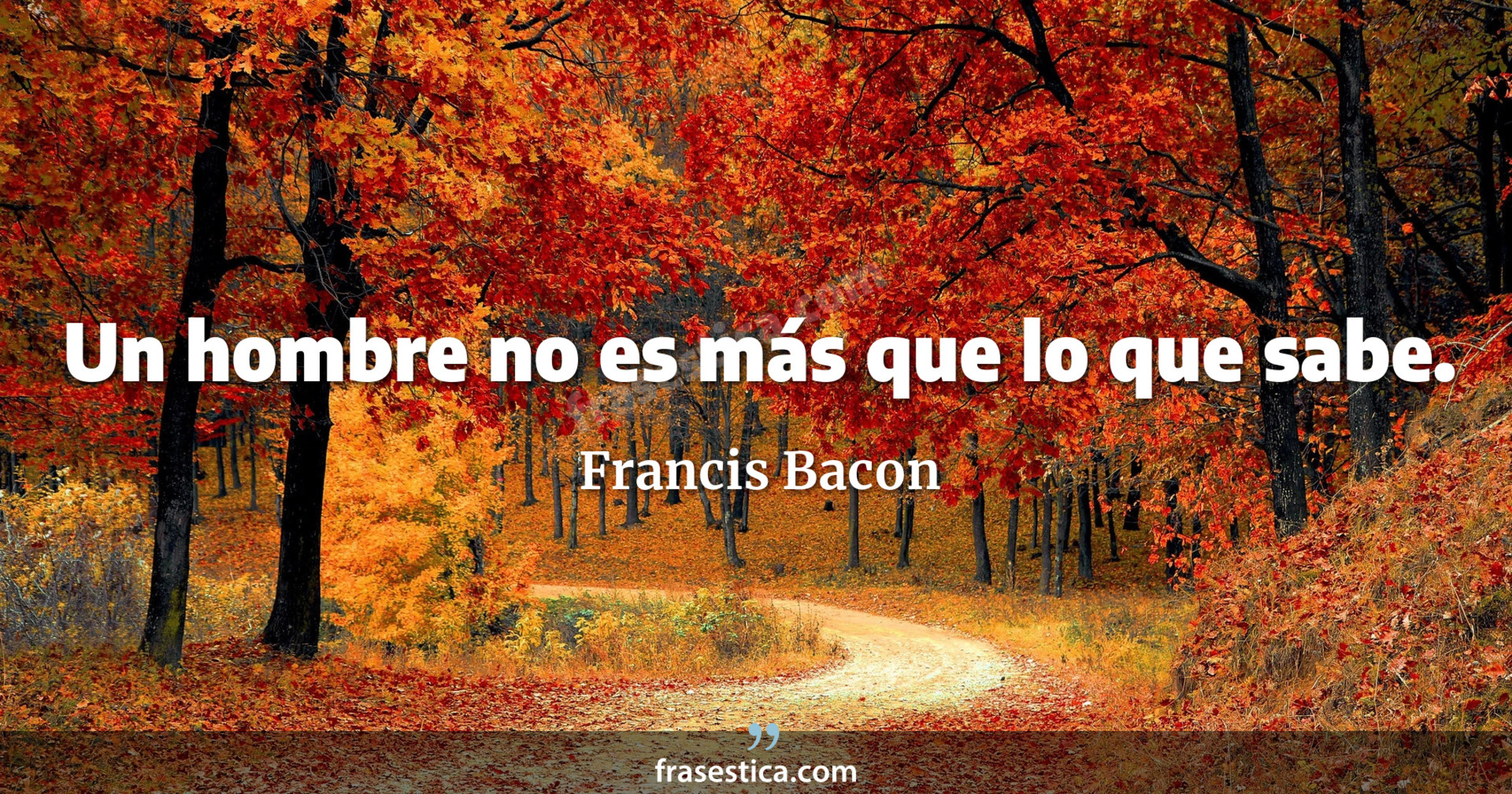 Un hombre no es más que lo que sabe. - Francis Bacon