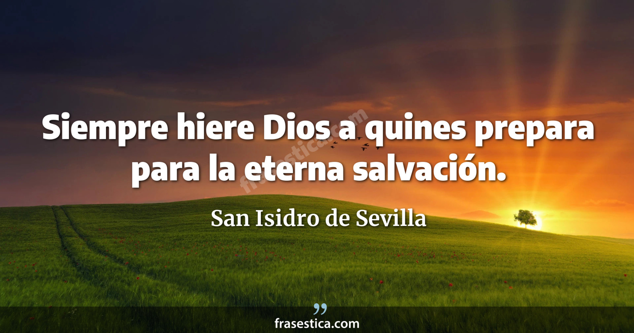 Siempre hiere Dios a quines prepara para la eterna salvación. - San Isidro de Sevilla