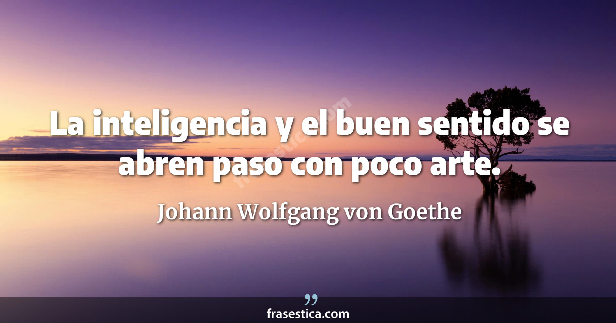 La inteligencia y el buen sentido se abren paso con poco arte. - Johann Wolfgang von Goethe