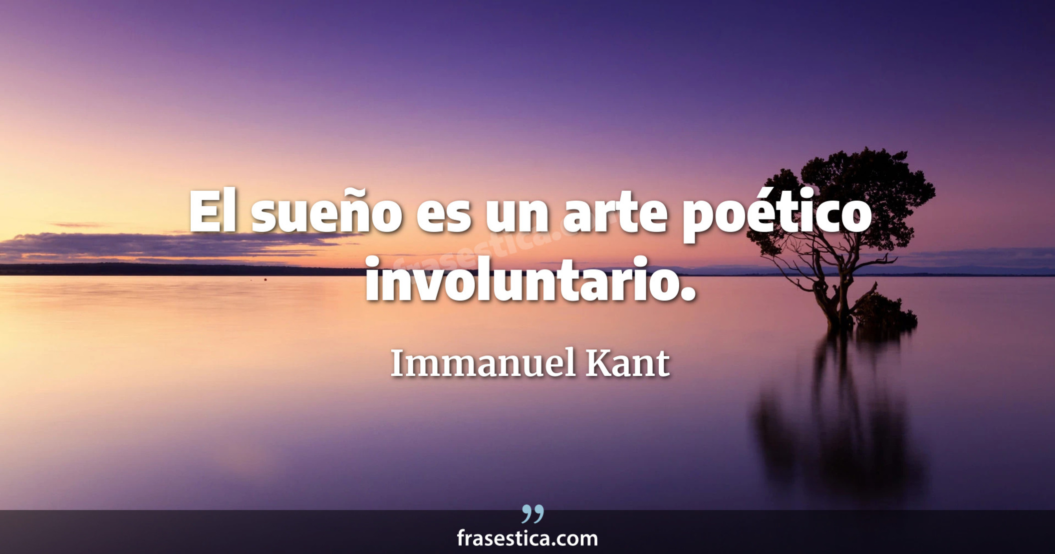 El sueño es un arte poético involuntario. - Immanuel Kant