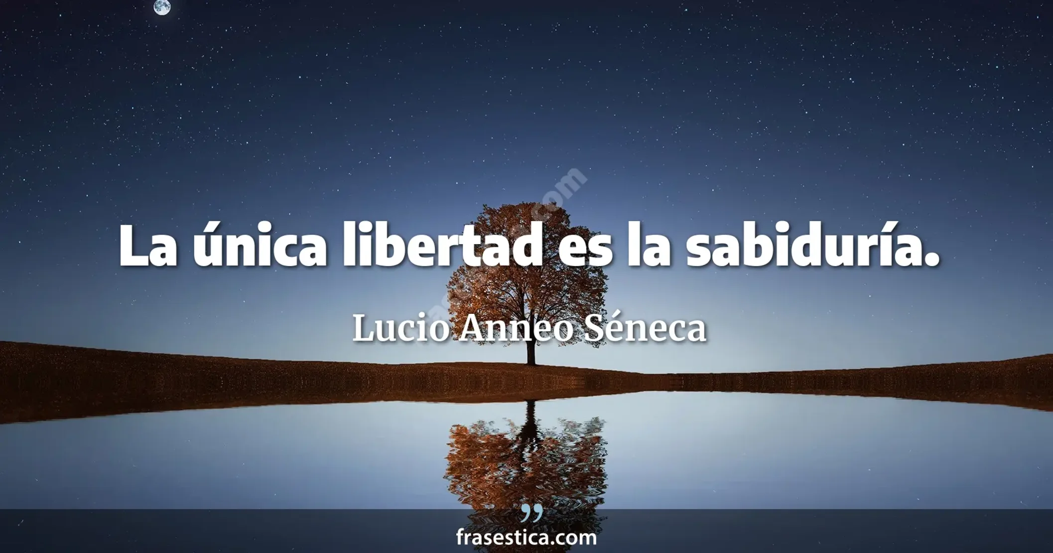 La única libertad es la sabiduría. - Lucio Anneo Séneca