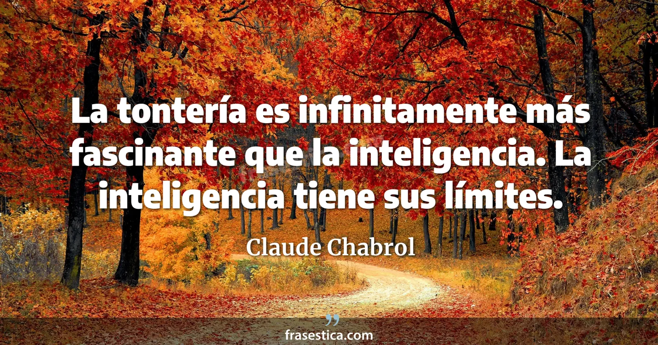 La tontería es infinitamente más fascinante que la inteligencia. La inteligencia tiene sus límites. - Claude Chabrol