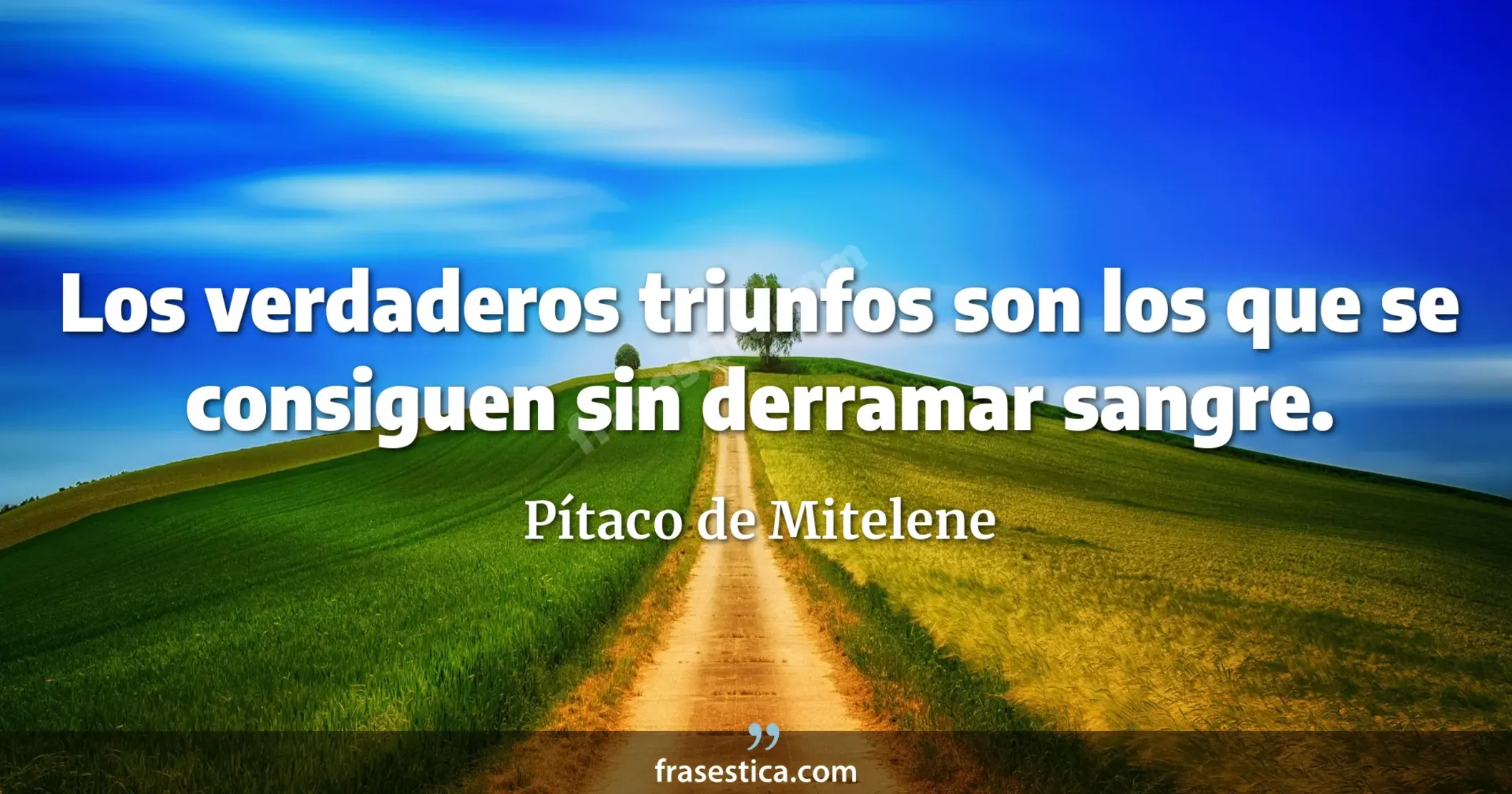 Los verdaderos triunfos son los que se consiguen sin derramar sangre. - Pítaco de Mitelene