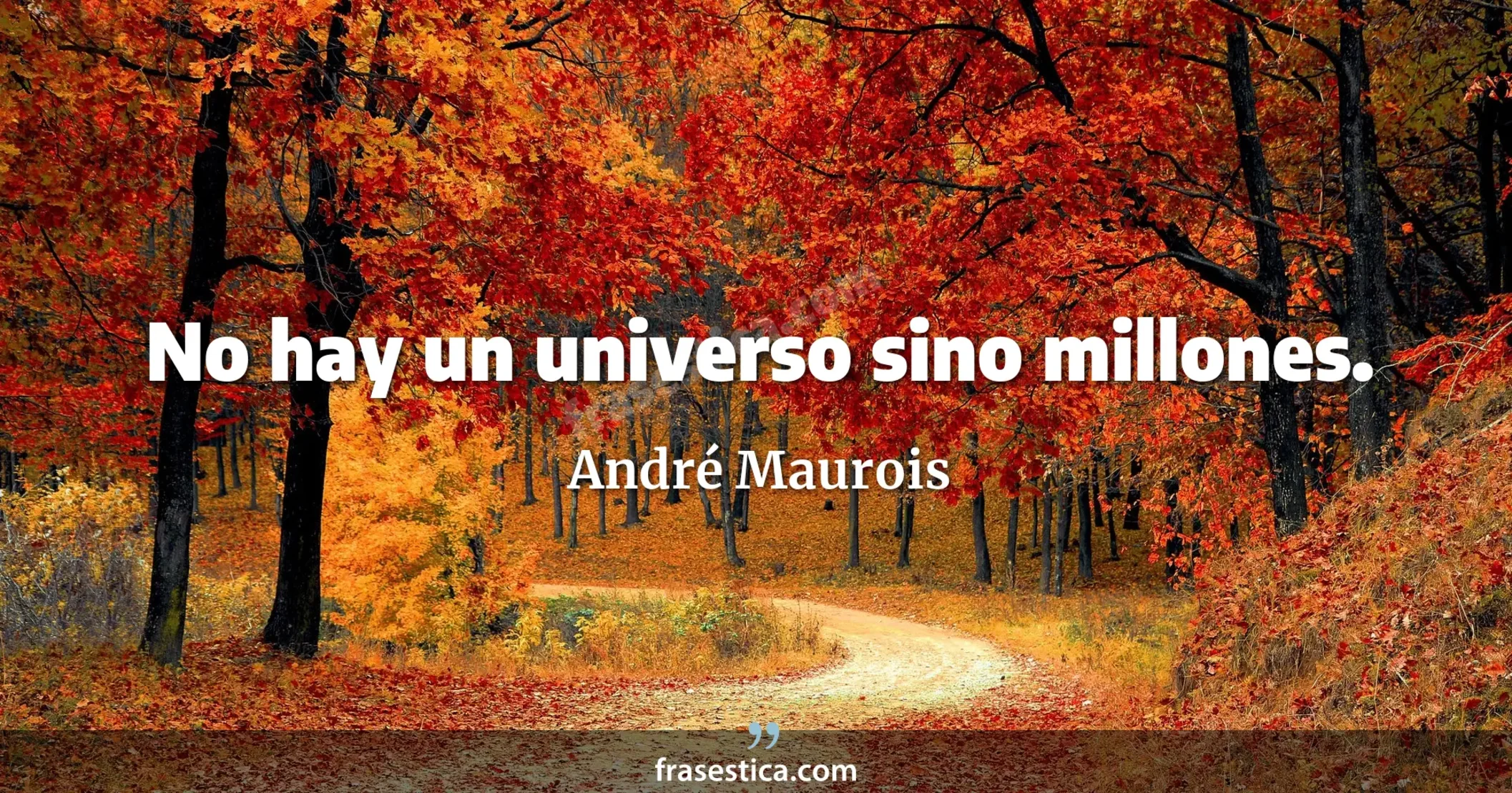 No hay un universo sino millones. - André Maurois