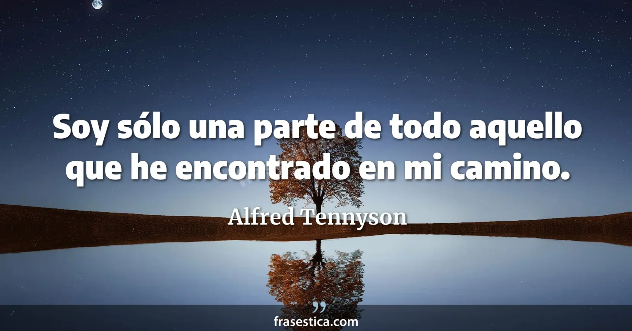 Soy sólo una parte de todo aquello que he encontrado en mi camino. - Alfred Tennyson