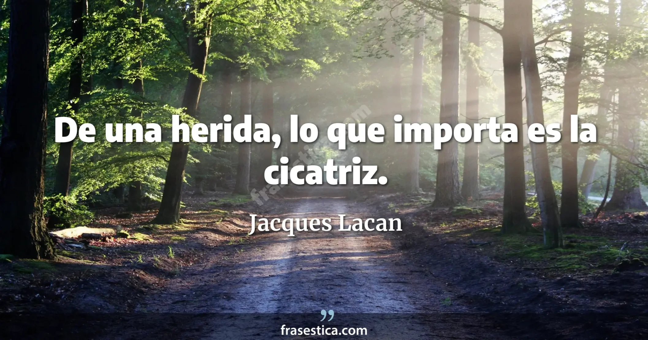 De una herida, lo que importa es la cicatriz. - Jacques Lacan