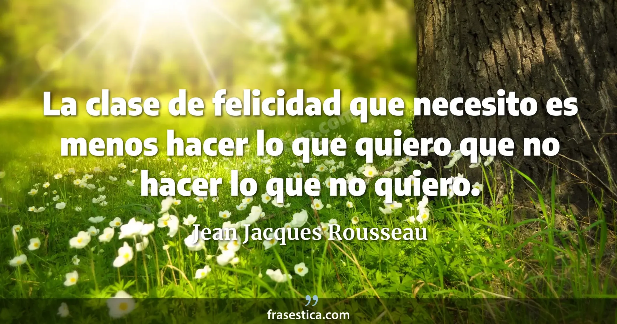 La clase de felicidad que necesito es menos hacer lo que quiero que no hacer lo que no quiero. - Jean Jacques Rousseau