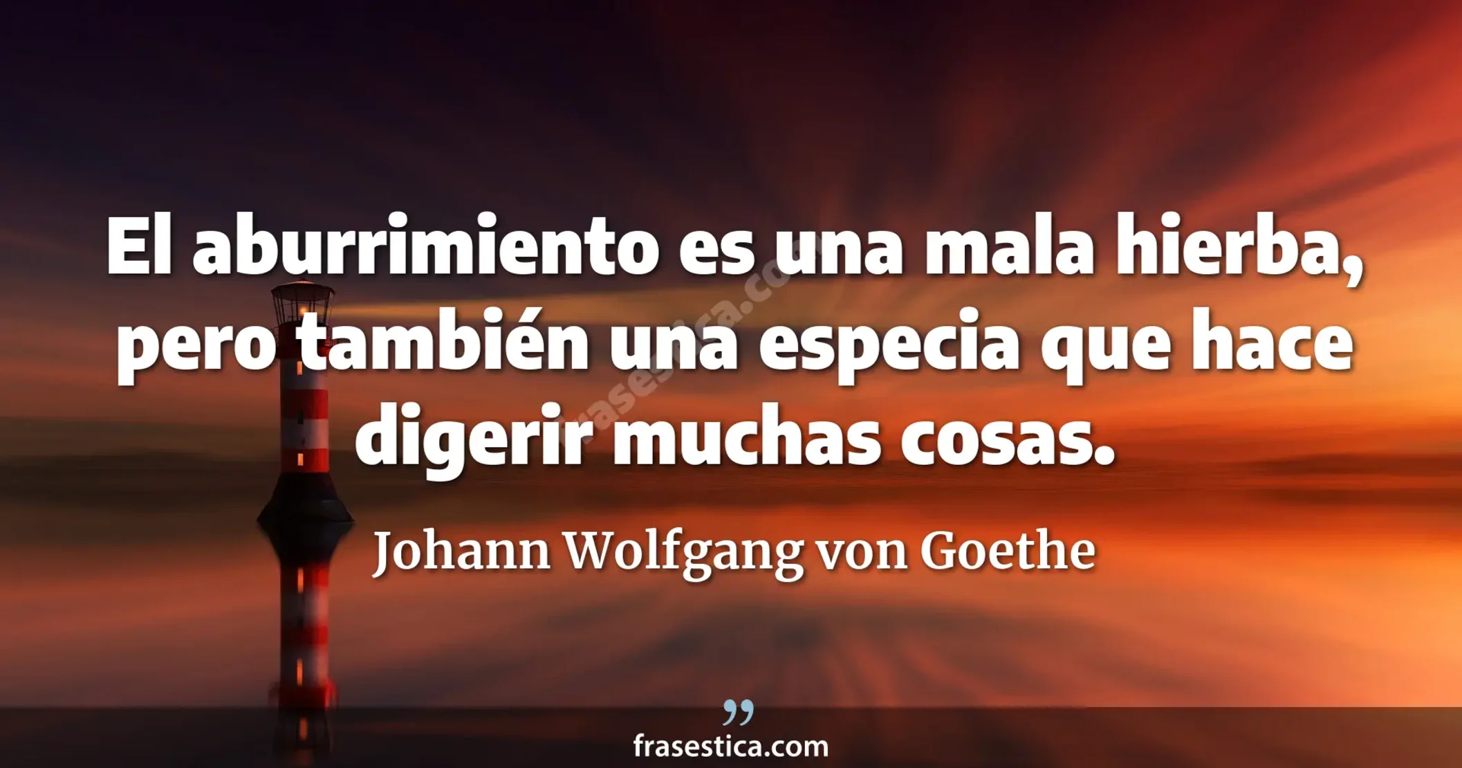 El aburrimiento es una mala hierba, pero también una especia que hace digerir muchas cosas. - Johann Wolfgang von Goethe