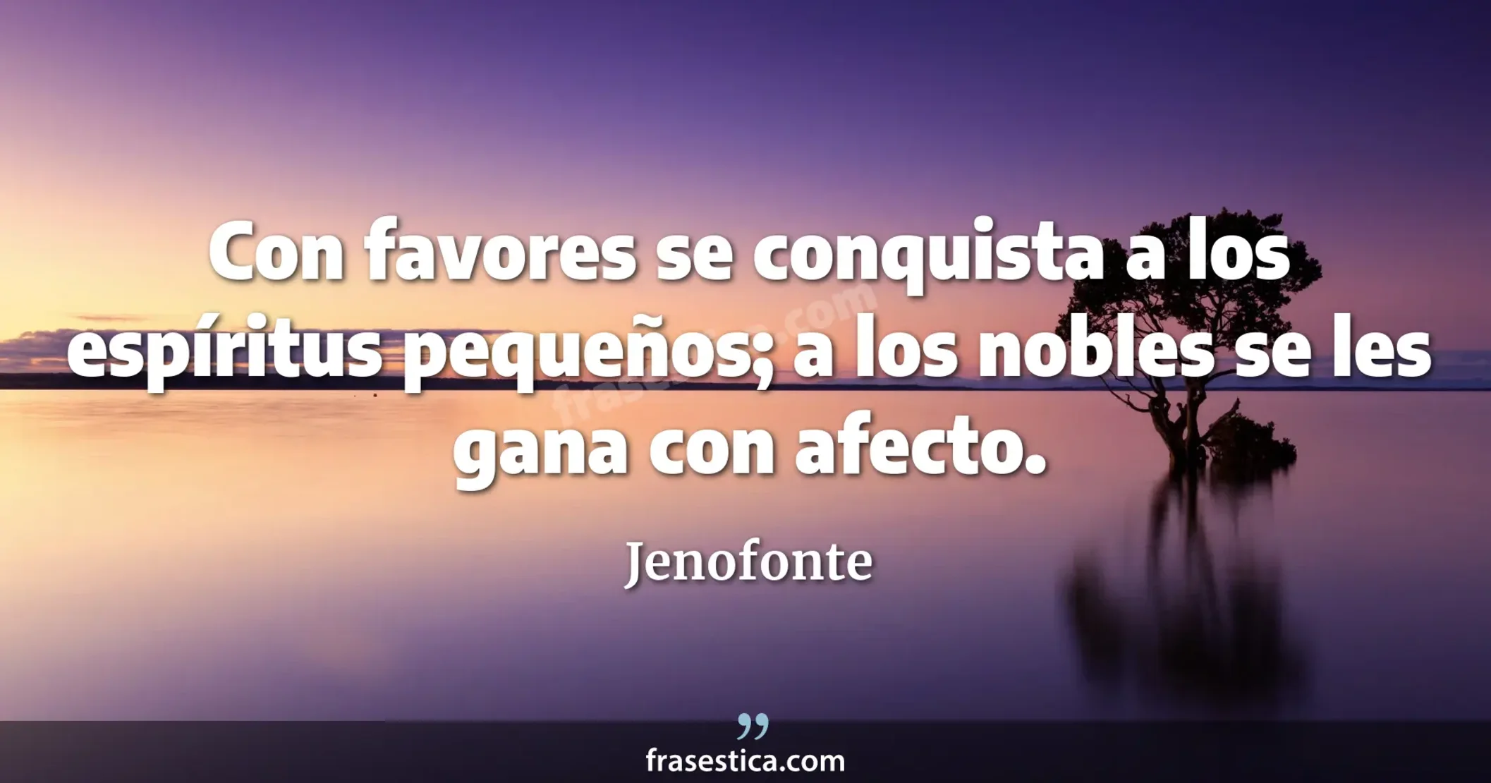 Con favores se conquista a los espíritus pequeños; a los nobles se les gana con afecto. - Jenofonte