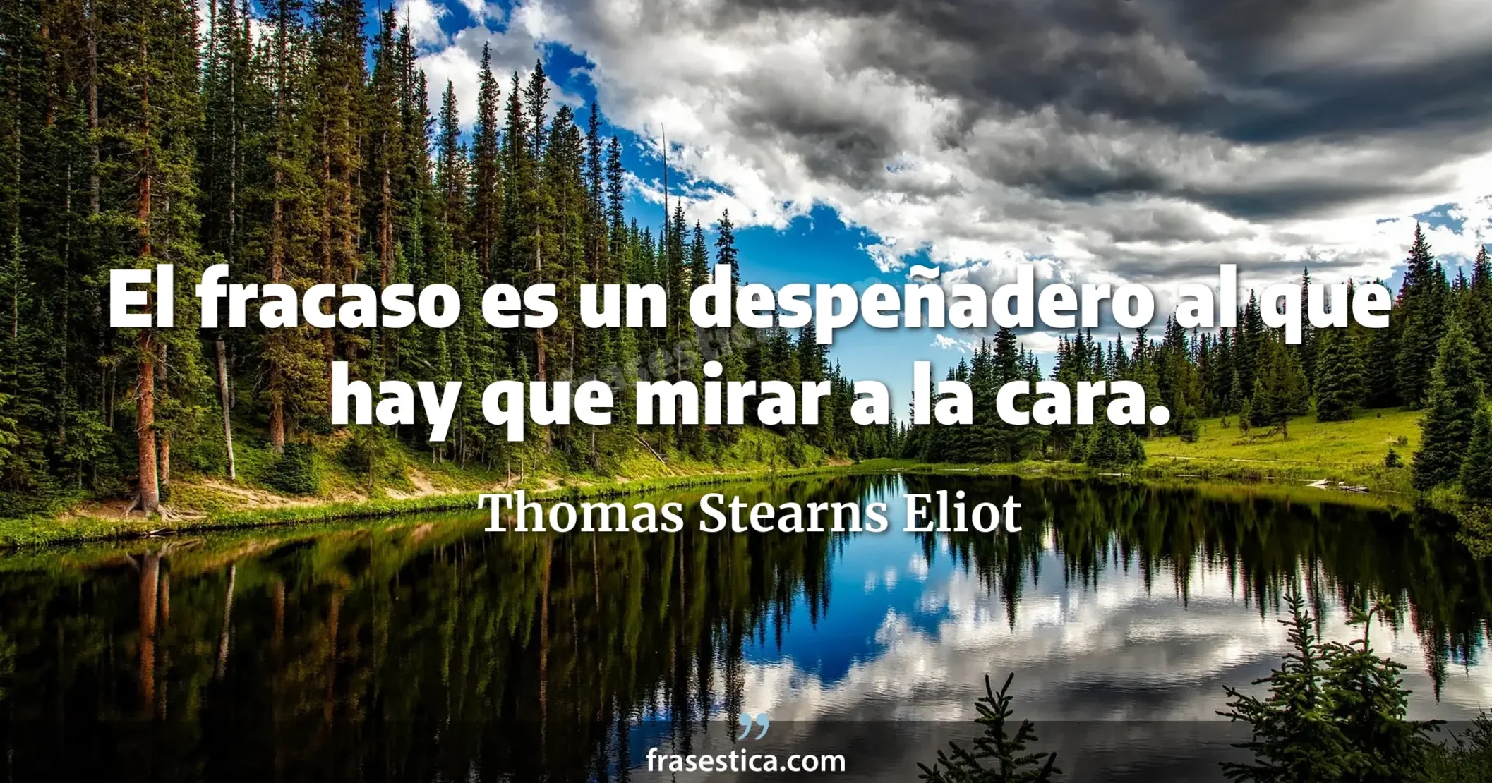 El fracaso es un despeñadero al que hay que mirar a la cara. - Thomas Stearns Eliot