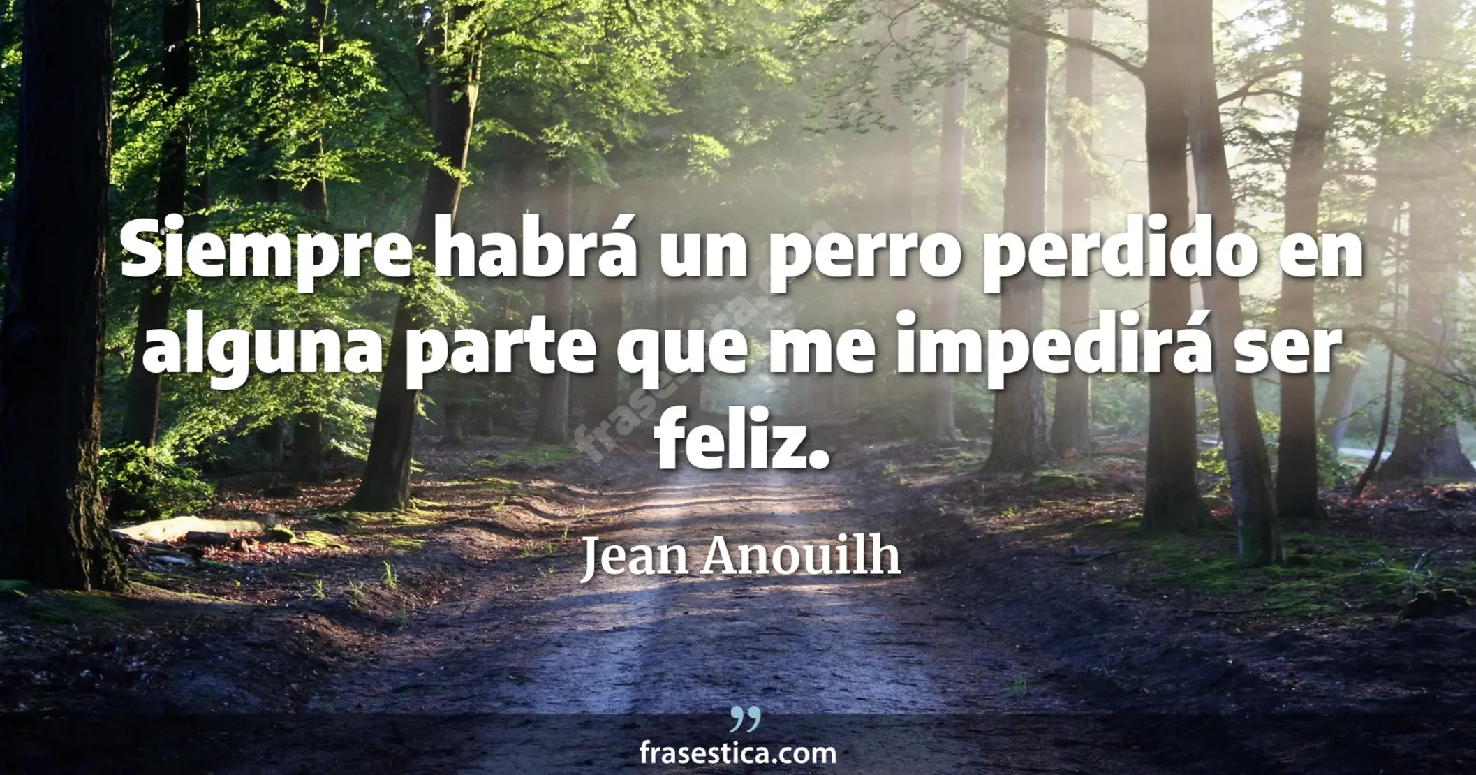 Siempre habrá un perro perdido en alguna parte que me impedirá ser feliz. - Jean Anouilh