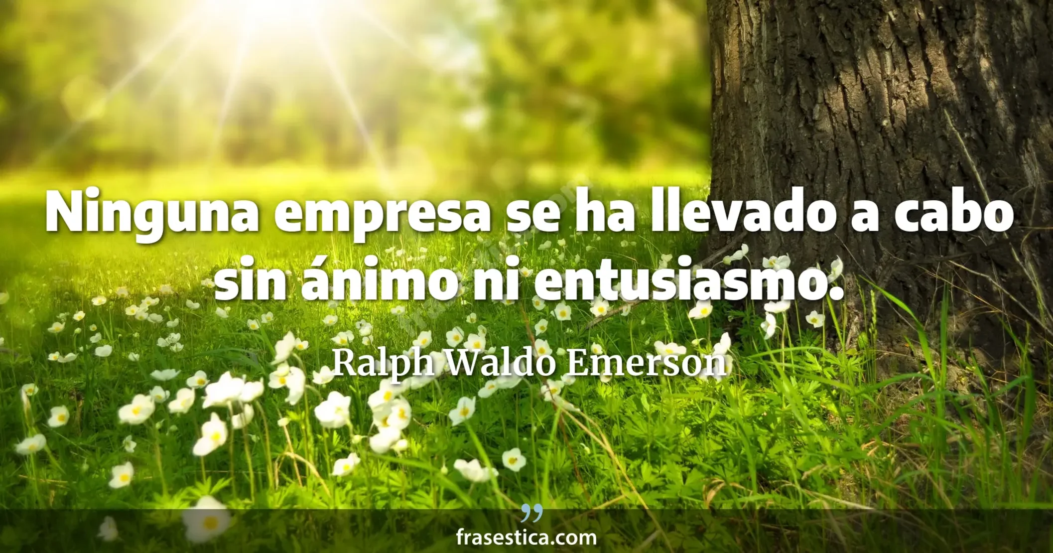 Ninguna empresa se ha llevado a cabo sin ánimo ni entusiasmo. - Ralph Waldo Emerson