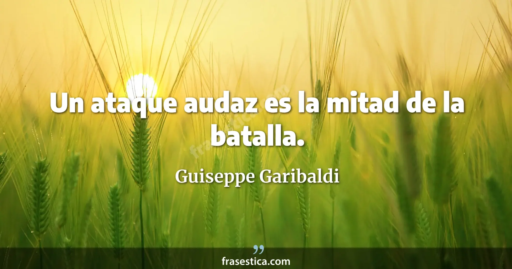 Un ataque audaz es la mitad de la batalla. - Guiseppe Garibaldi