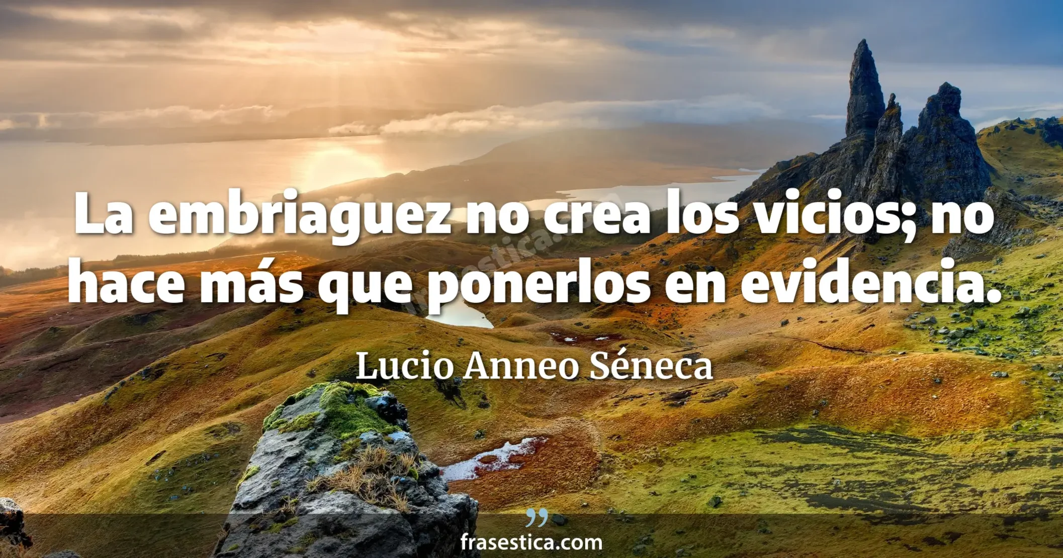 La embriaguez no crea los vicios; no hace más que ponerlos en evidencia. - Lucio Anneo Séneca