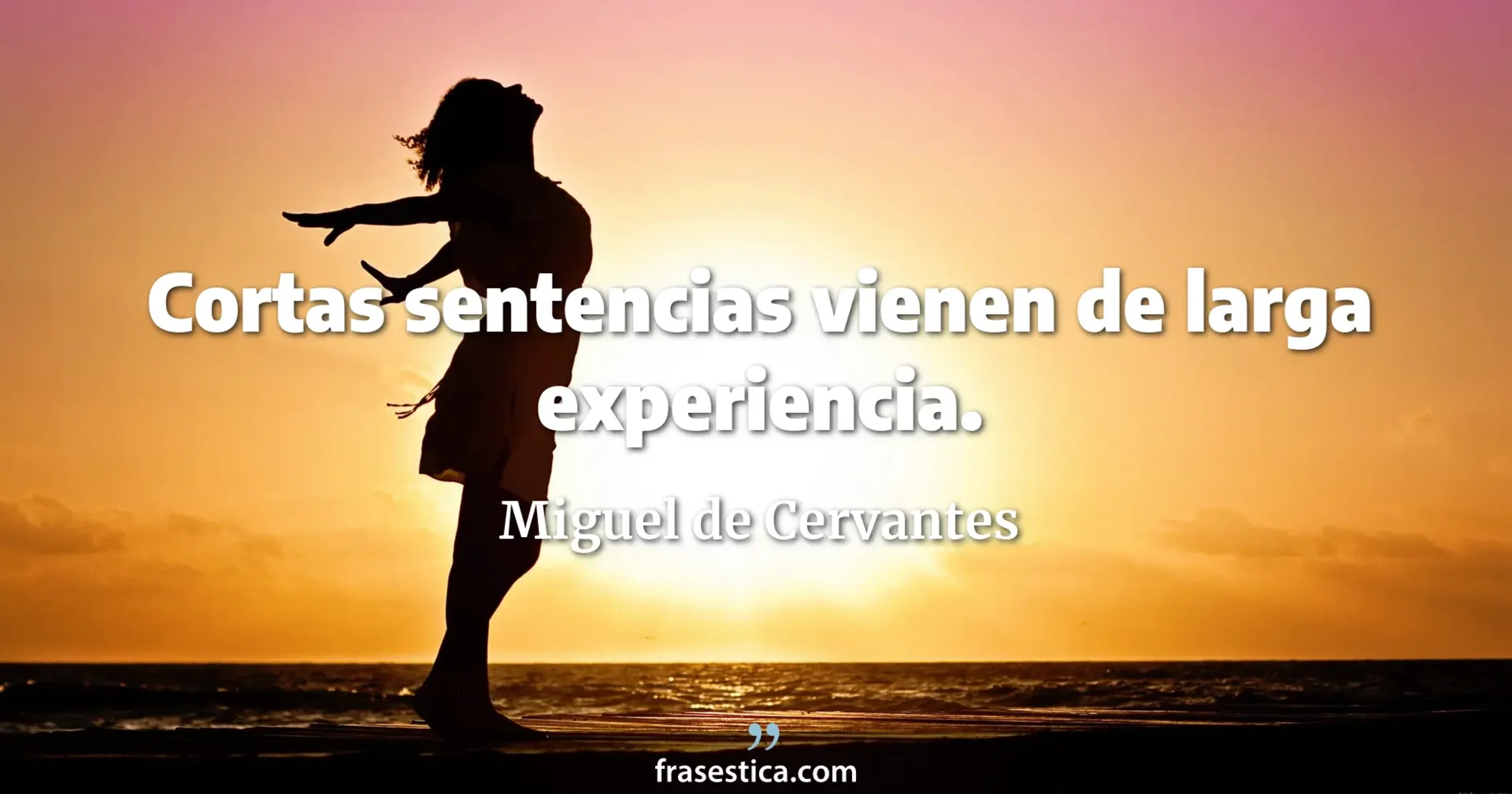 Cortas sentencias vienen de larga experiencia. - Miguel de Cervantes