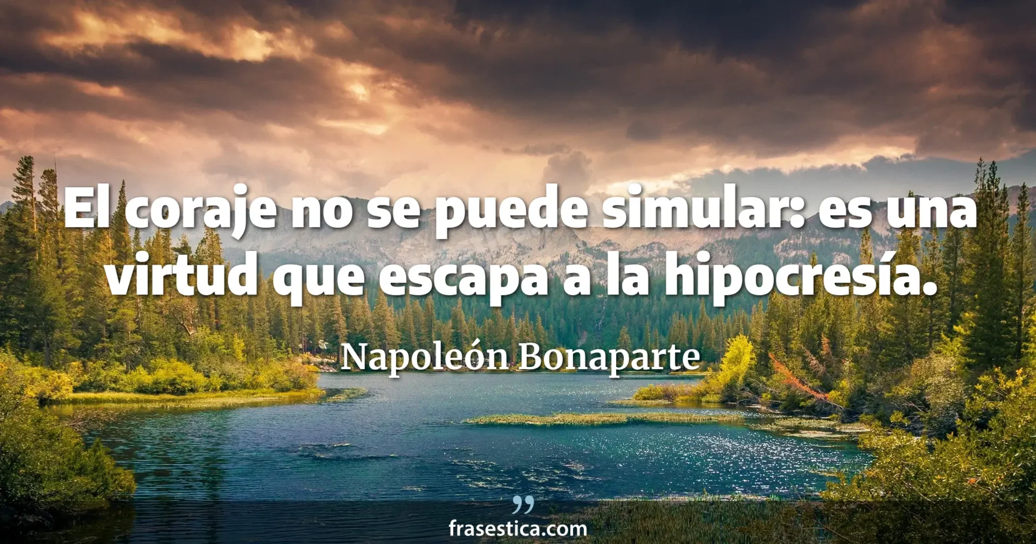 El coraje no se puede simular: es una virtud que escapa a la hipocresía. - Napoleón Bonaparte