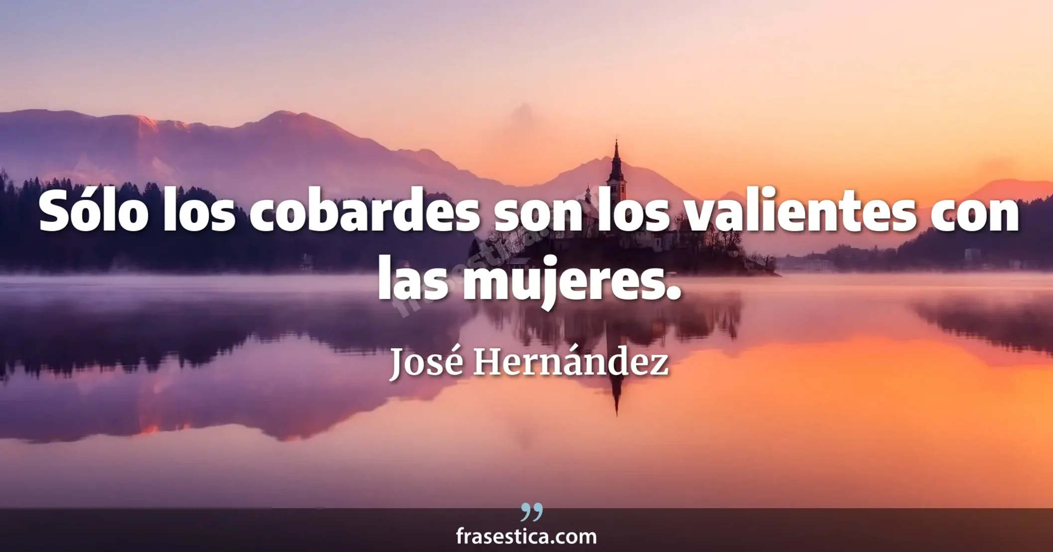 Sólo los cobardes son los valientes con las mujeres. - José Hernández