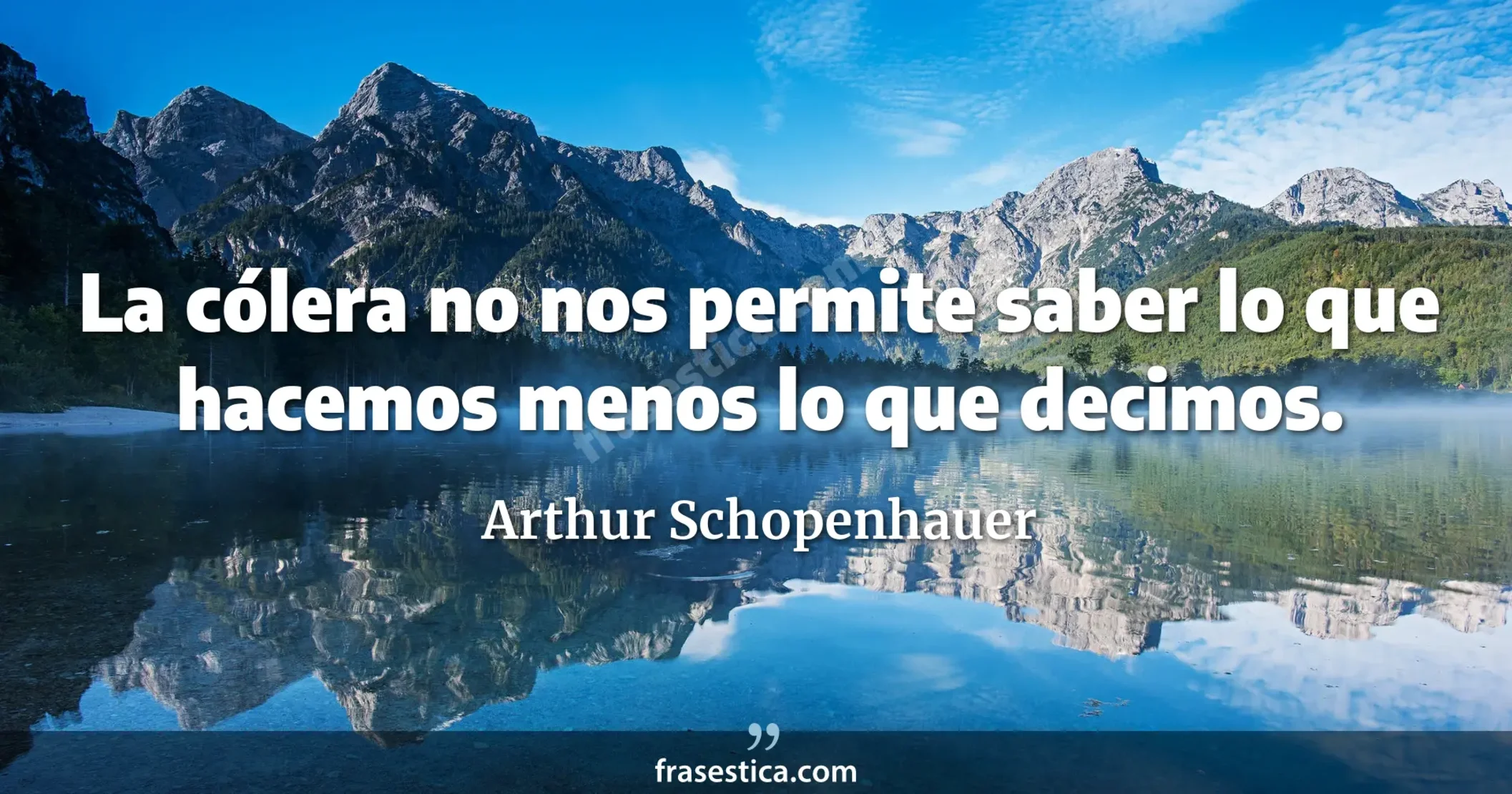 La cólera no nos permite saber lo que hacemos menos lo que decimos. - Arthur Schopenhauer