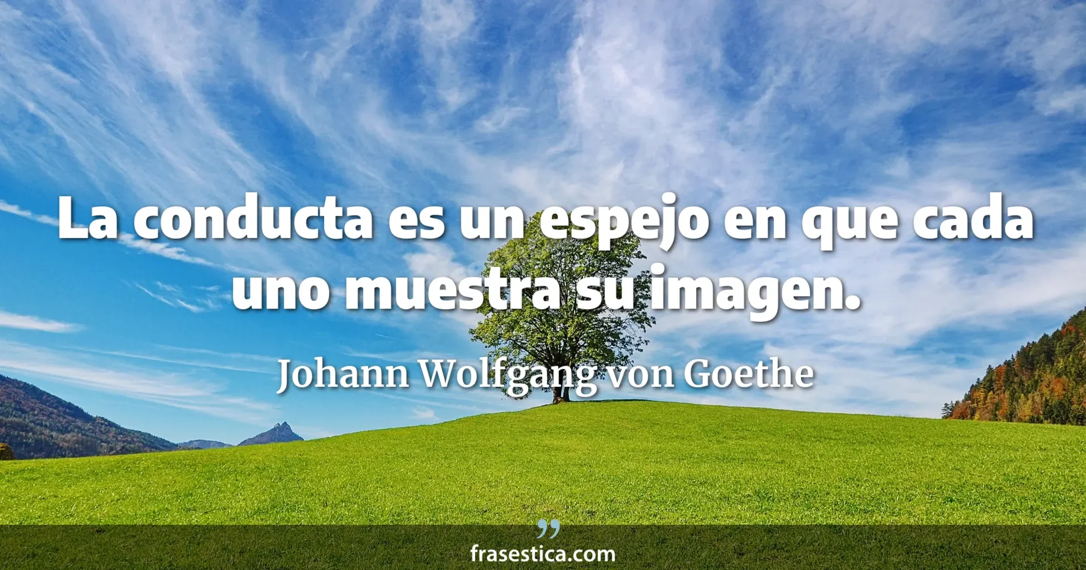 La conducta es un espejo en que cada uno muestra su imagen. - Johann Wolfgang von Goethe