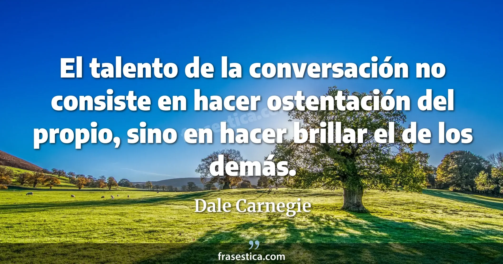 El talento de la conversación no consiste en hacer ostentación del propio, sino en hacer brillar el de los demás. - Dale Carnegie