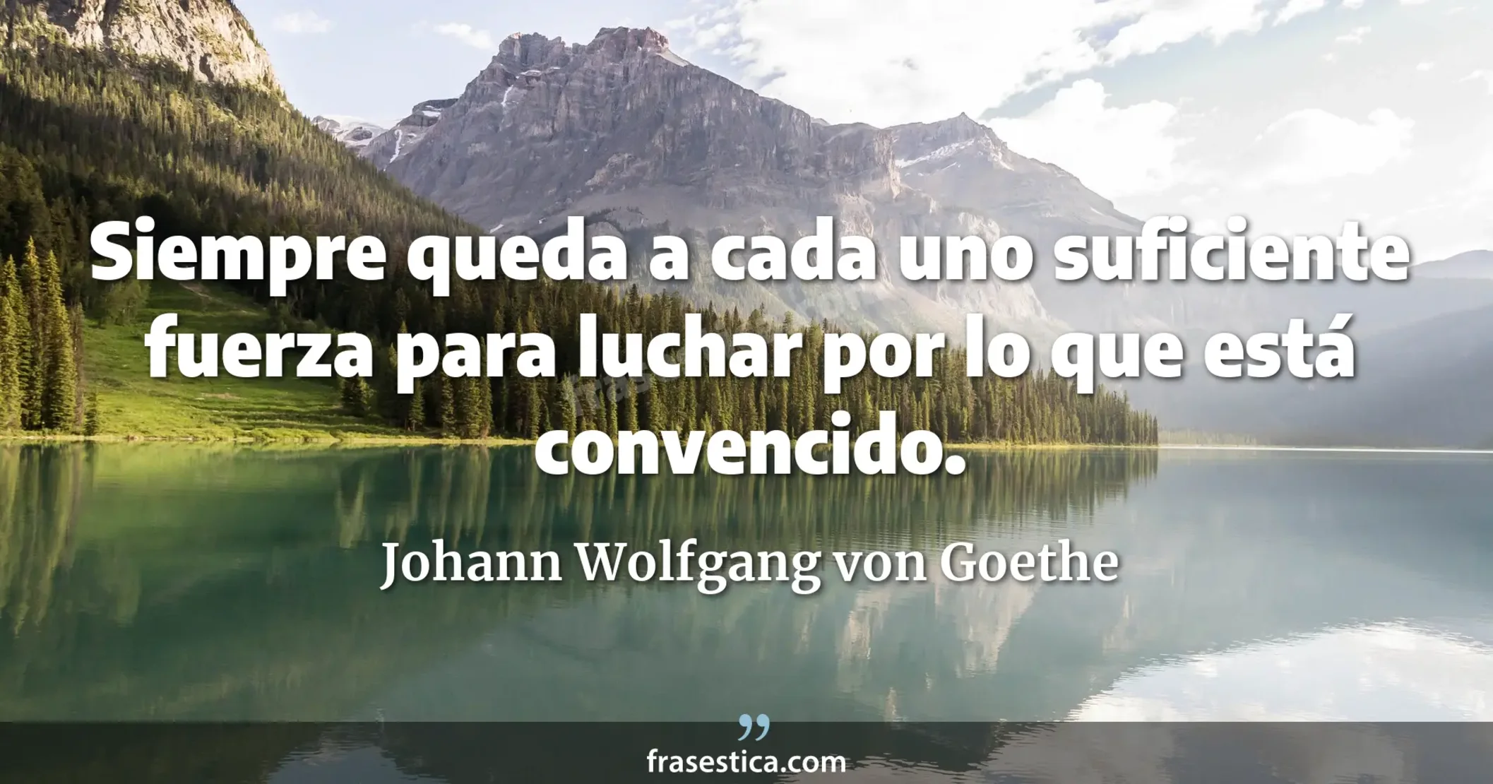 Siempre queda a cada uno suficiente fuerza para luchar por lo que está convencido. - Johann Wolfgang von Goethe