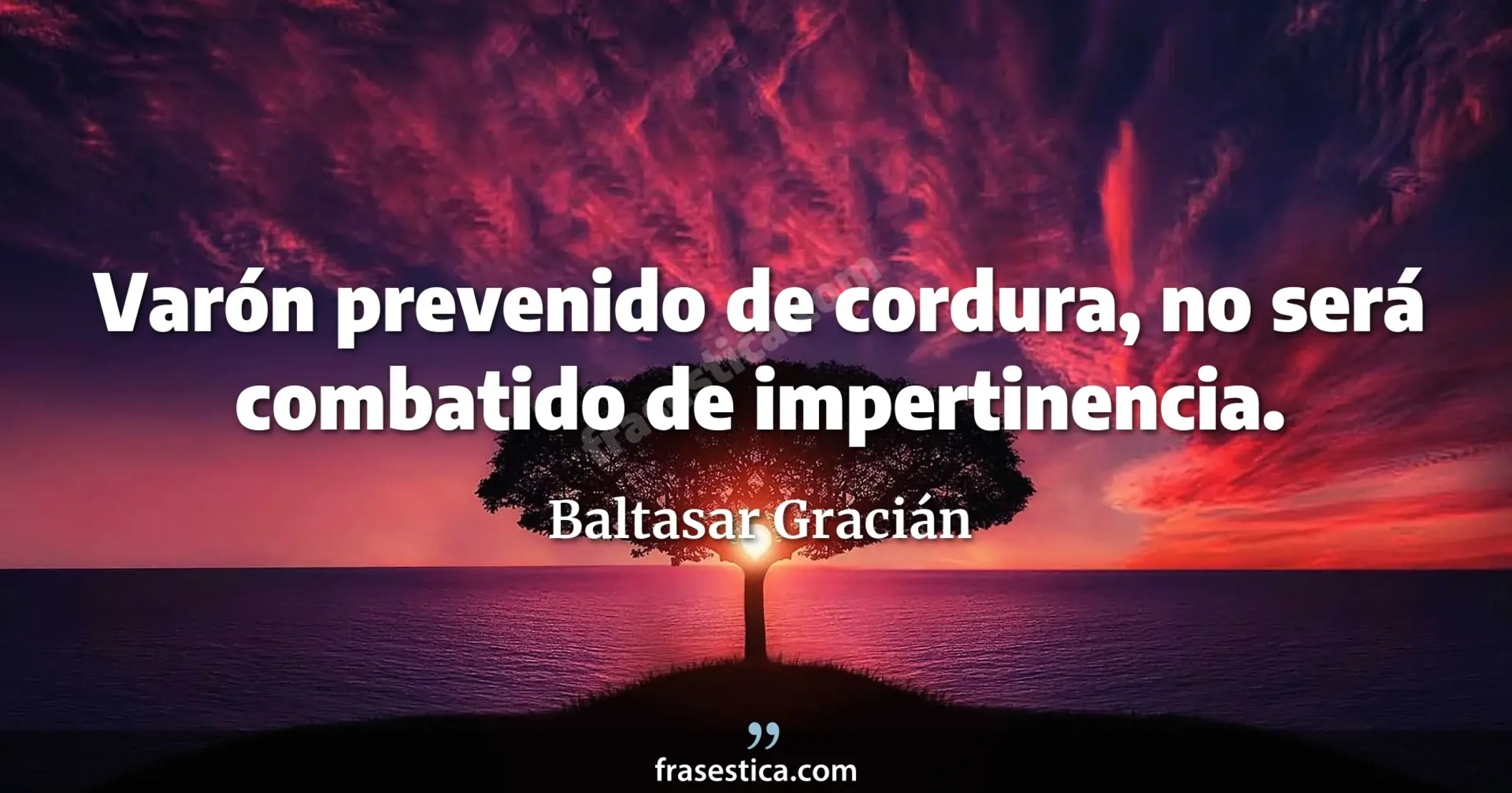 Varón prevenido de cordura, no será combatido de impertinencia. - Baltasar Gracián